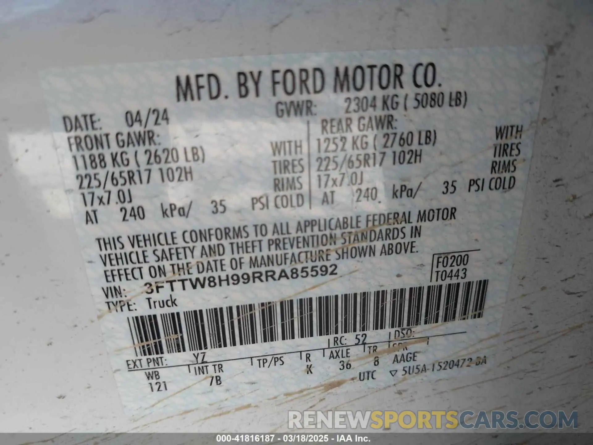 9 Photograph of a damaged car 3FTTW8H99RRA85592 FORD MAVERICK 2024