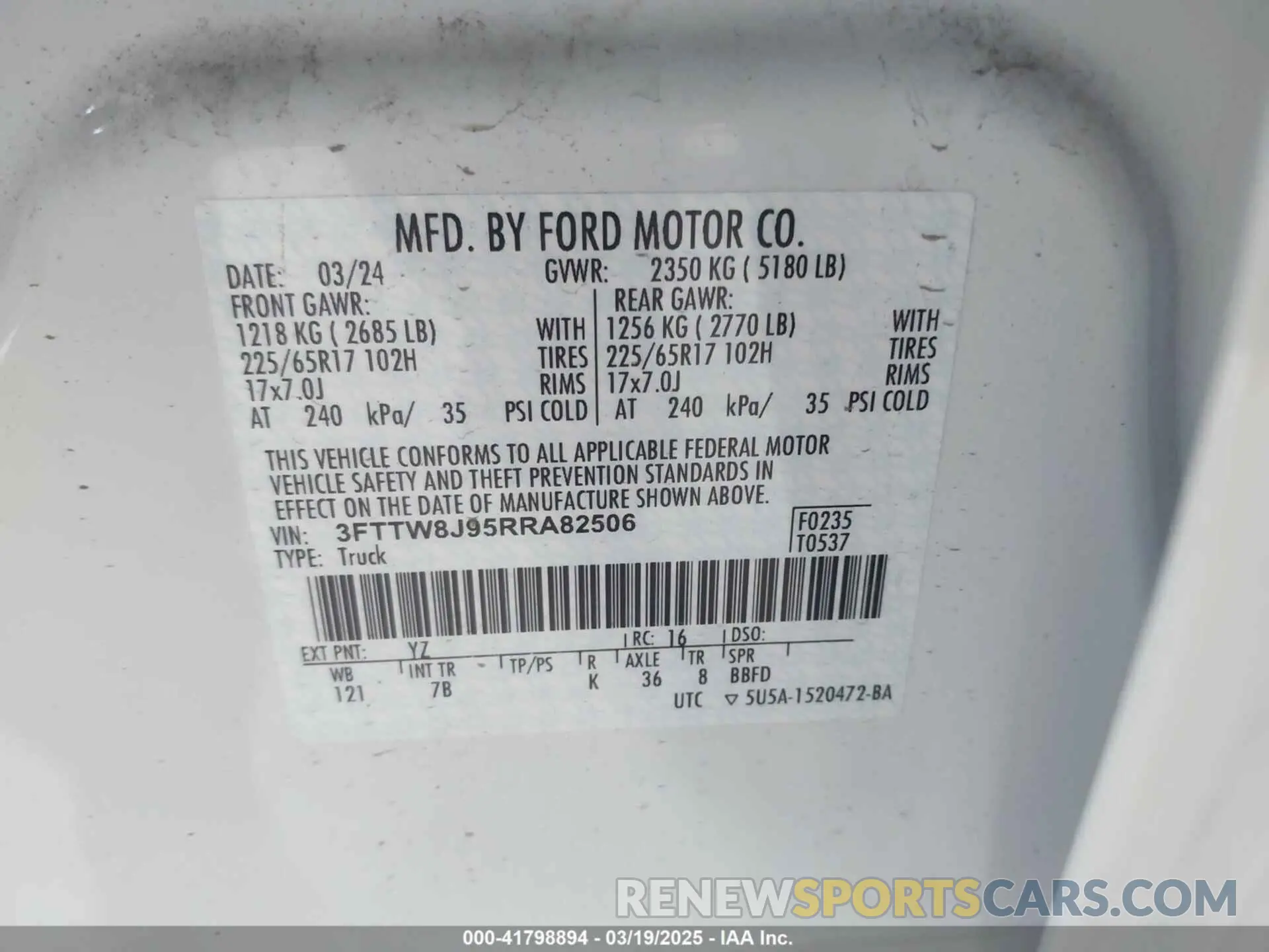 9 Photograph of a damaged car 3FTTW8J95RRA82506 FORD MAVERICK 2024