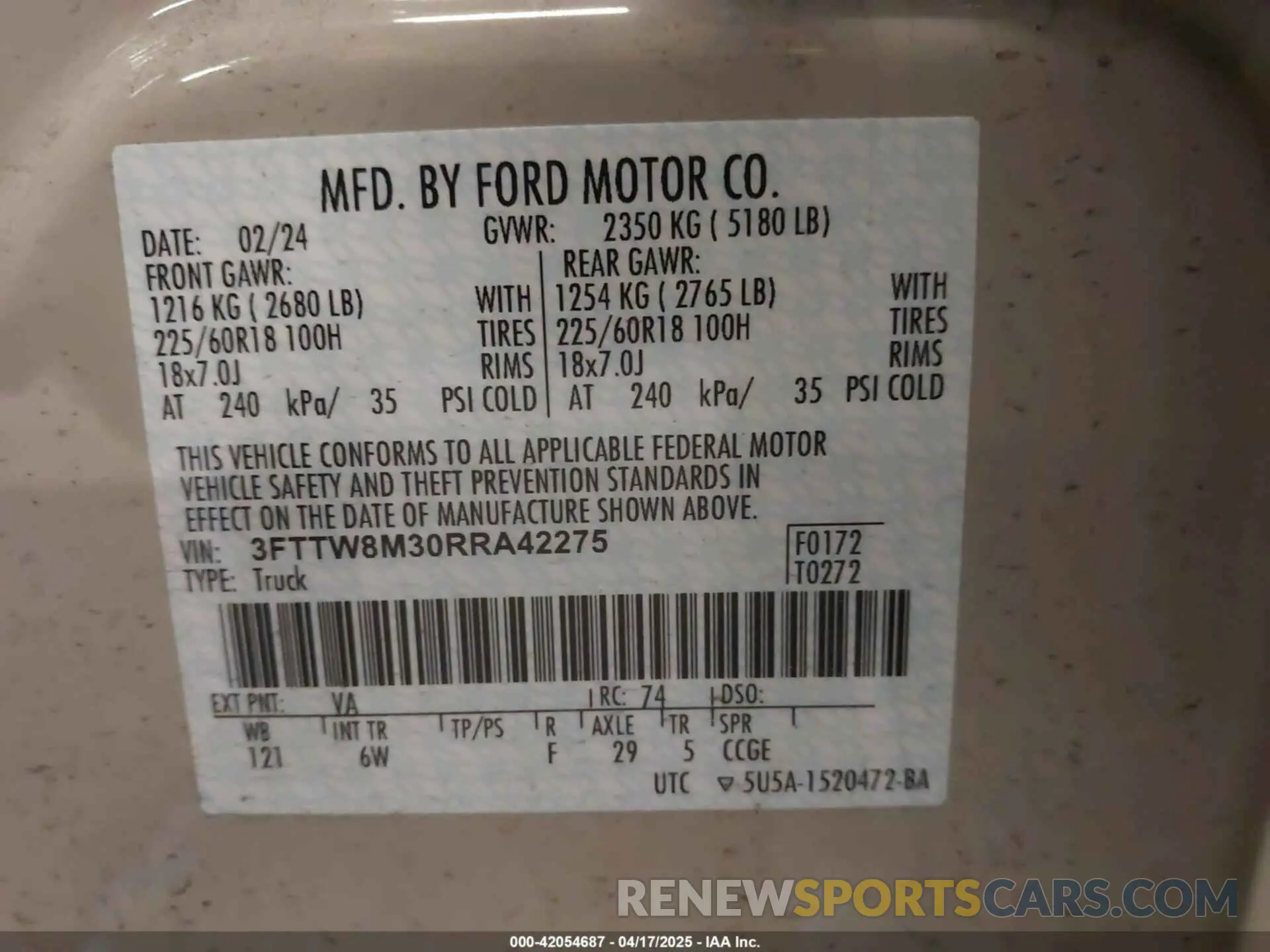 9 Photograph of a damaged car 3FTTW8M30RRA42275 FORD MAVERICK 2024