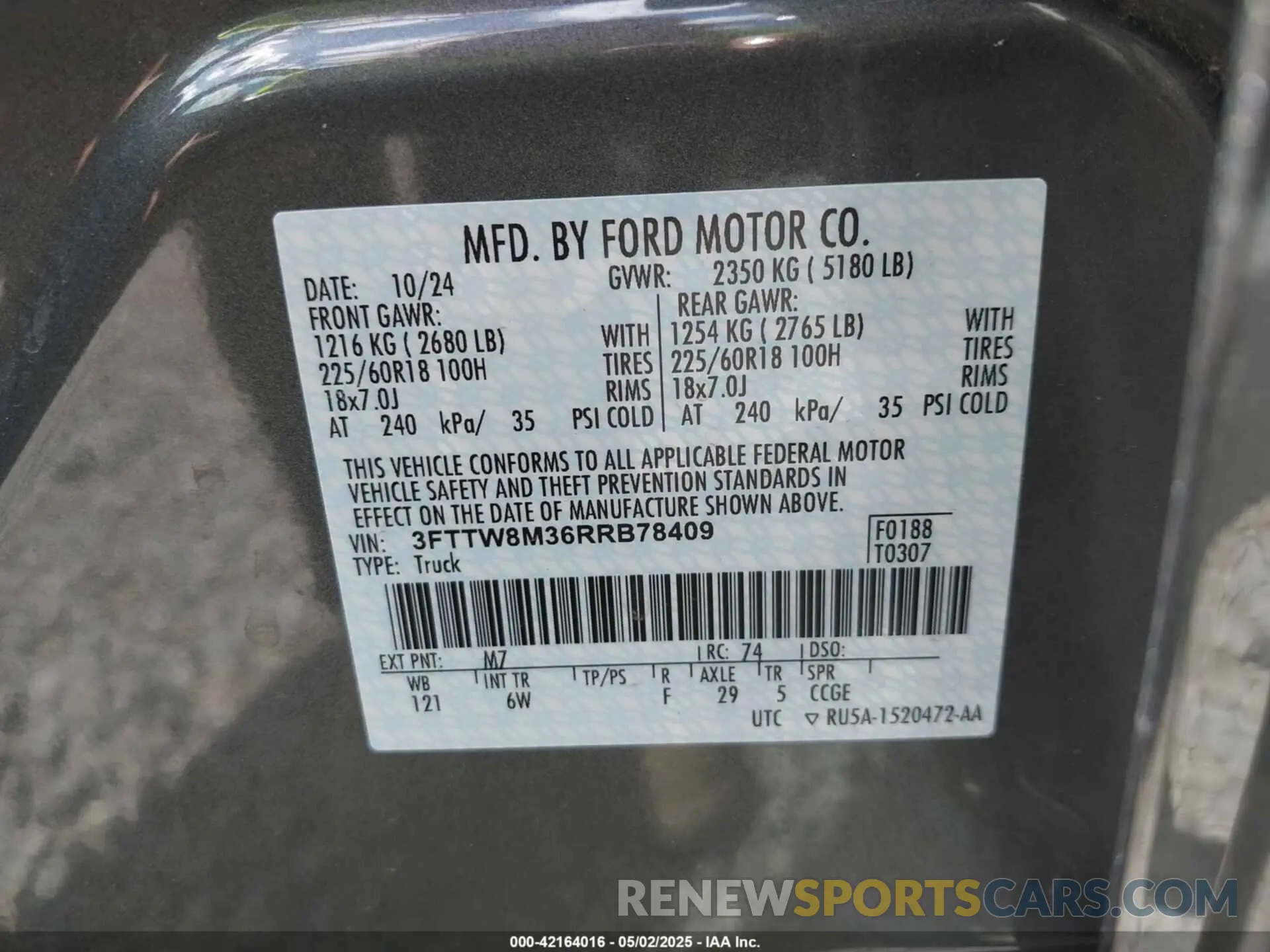 9 Photograph of a damaged car 3FTTW8M36RRB78409 FORD MAVERICK 2024
