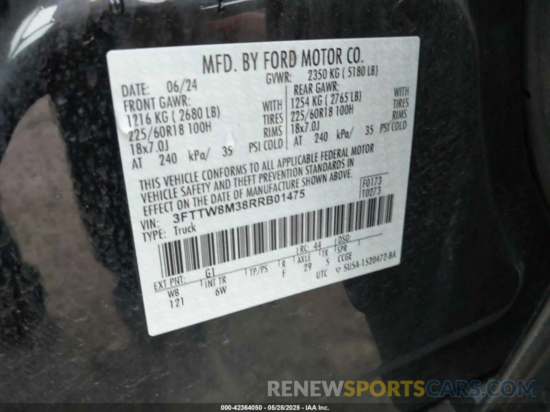 9 Photograph of a damaged car 3FTTW8M38RRB01475 FORD MAVERICK 2024