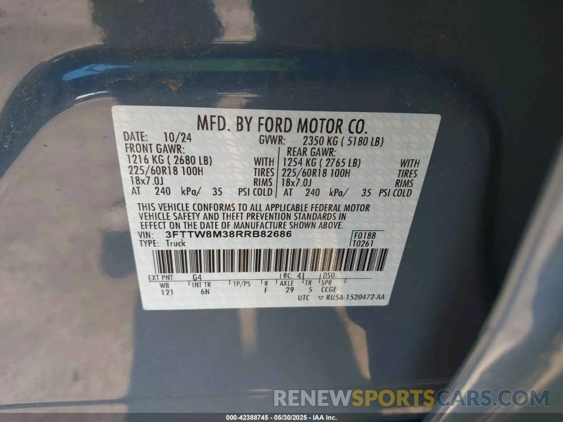 9 Photograph of a damaged car 3FTTW8M38RRB82686 FORD MAVERICK 2024