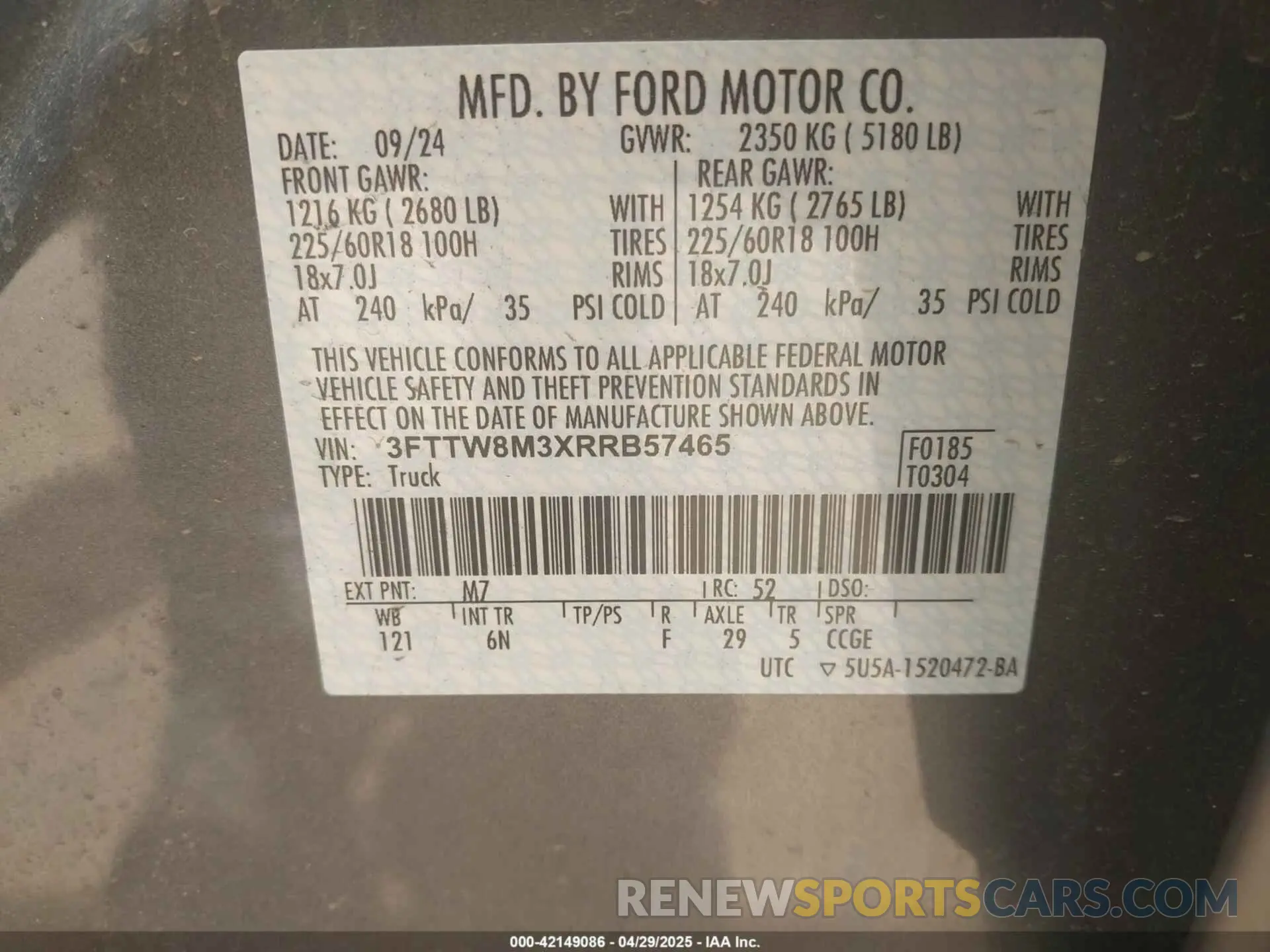 9 Photograph of a damaged car 3FTTW8M3XRRB57465 FORD MAVERICK 2024