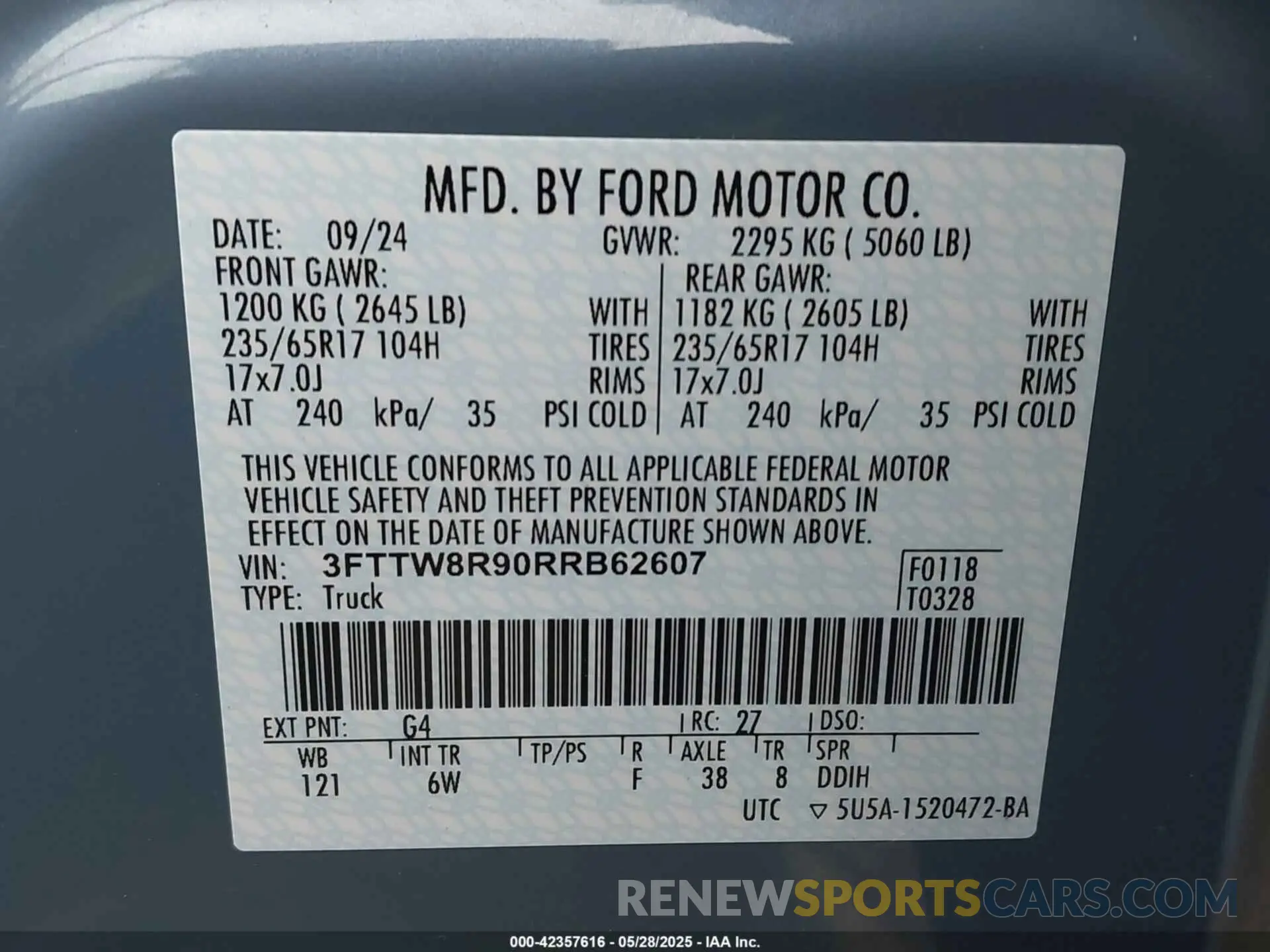 9 Photograph of a damaged car 3FTTW8R90RRB62607 FORD MAVERICK 2024