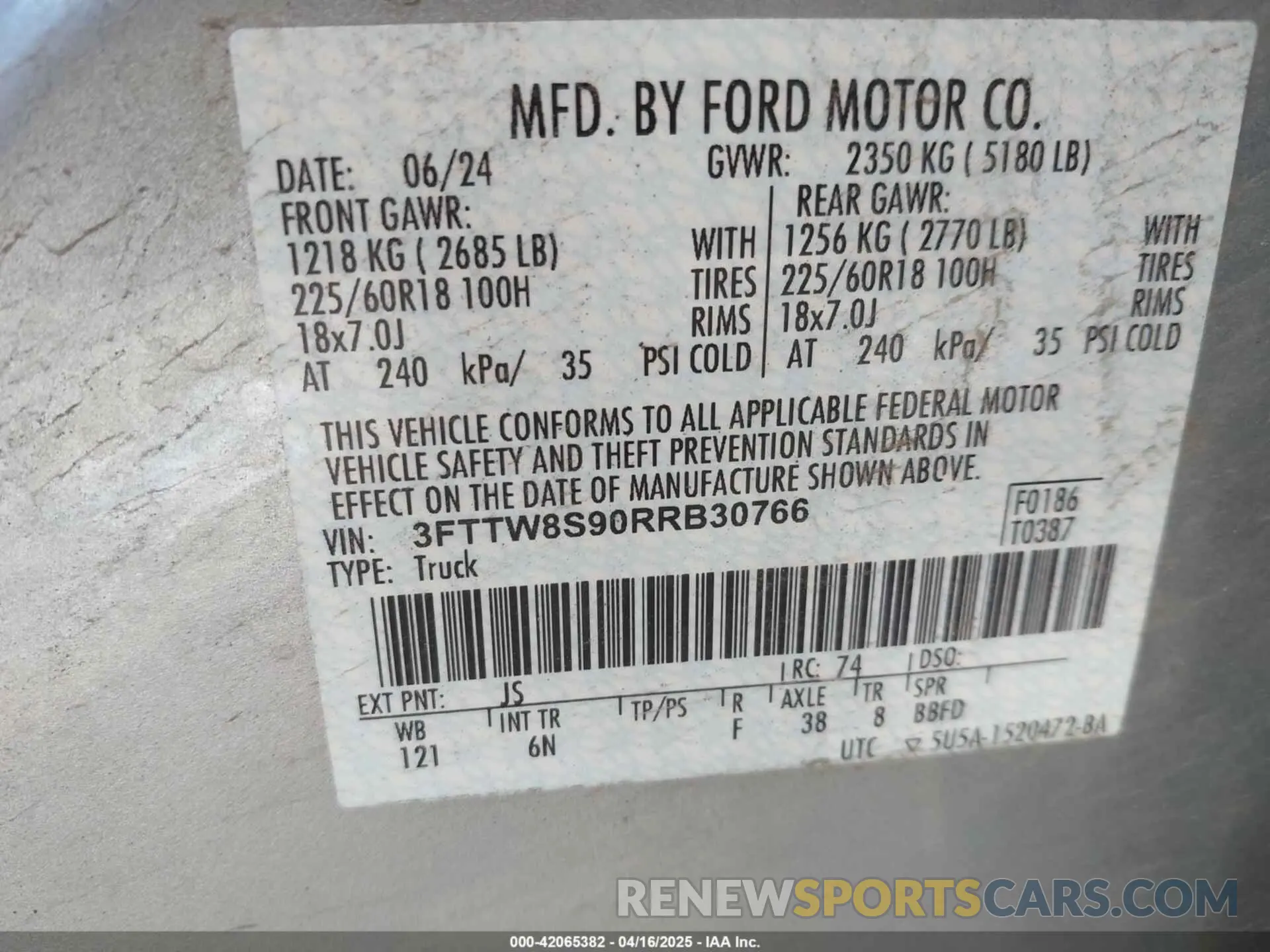 9 Photograph of a damaged car 3FTTW8S90RRB30766 FORD MAVERICK 2024