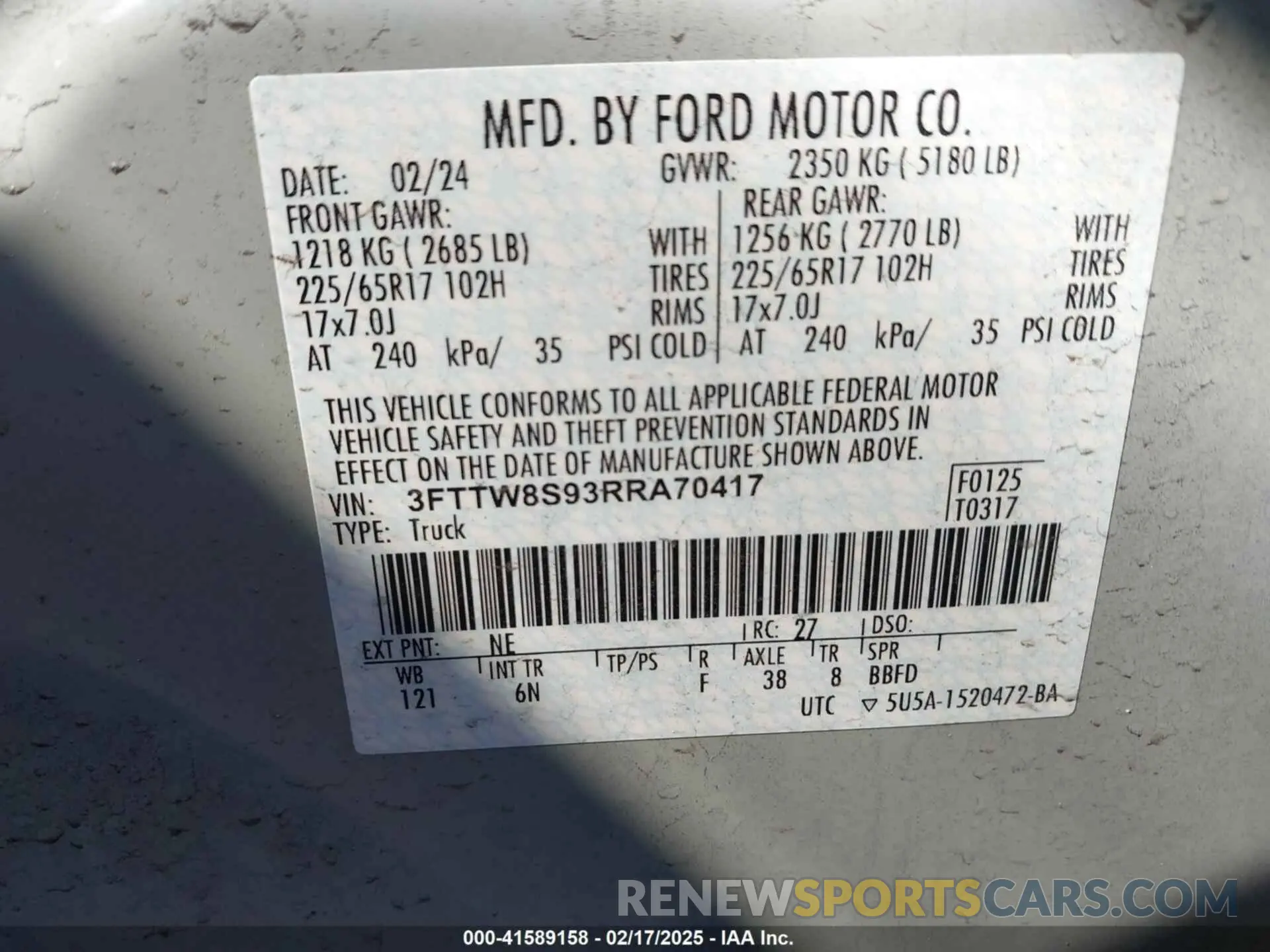 9 Photograph of a damaged car 3FTTW8S93RRA70417 FORD MAVERICK 2024