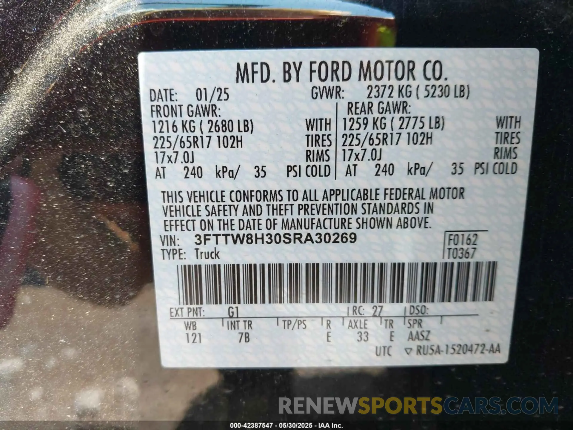 9 Photograph of a damaged car 3FTTW8H30SRA30269 FORD MAVERICK 2025