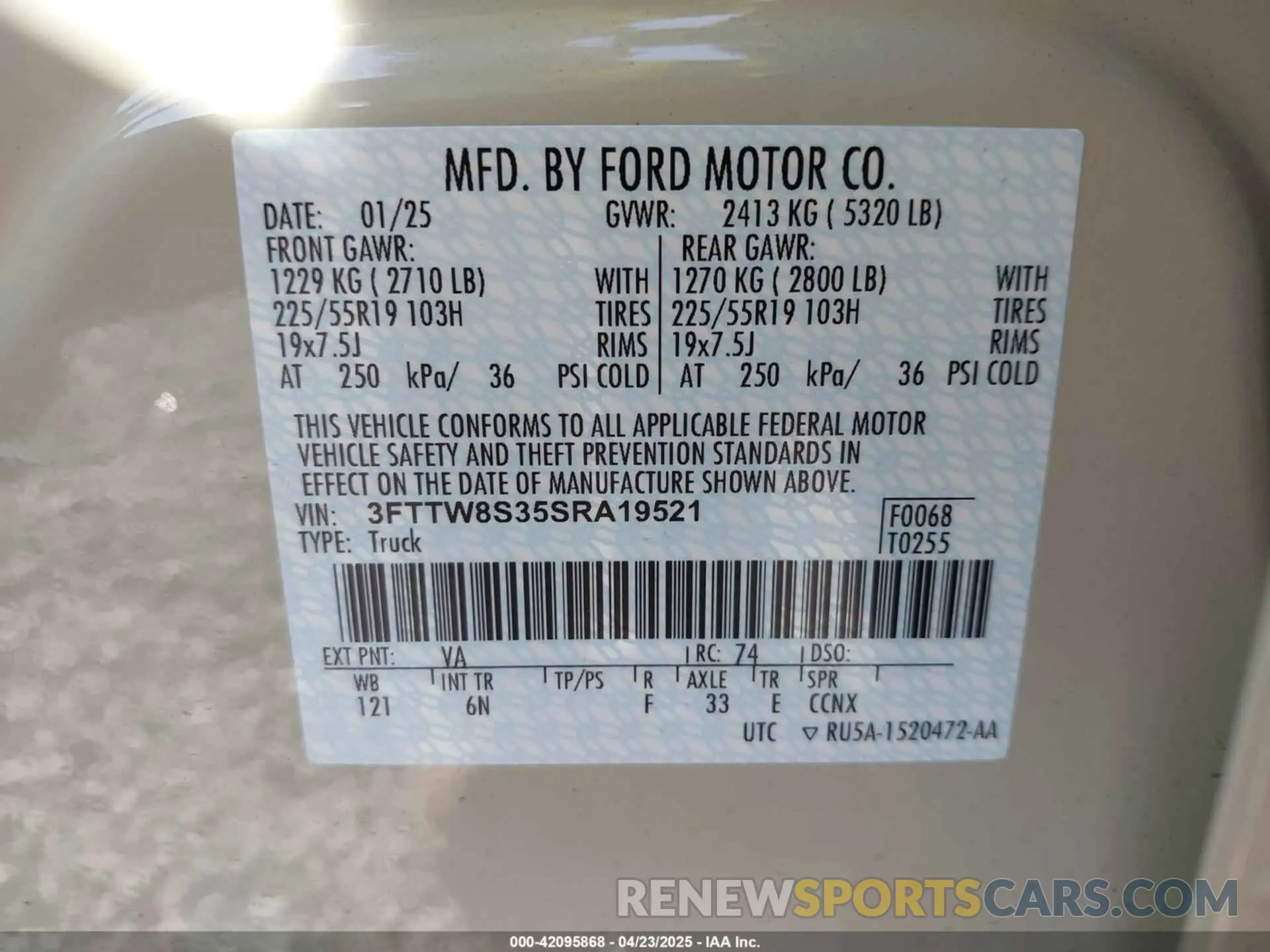 9 Photograph of a damaged car 3FTTW8S35SRA19521 FORD MAVERICK 2025
