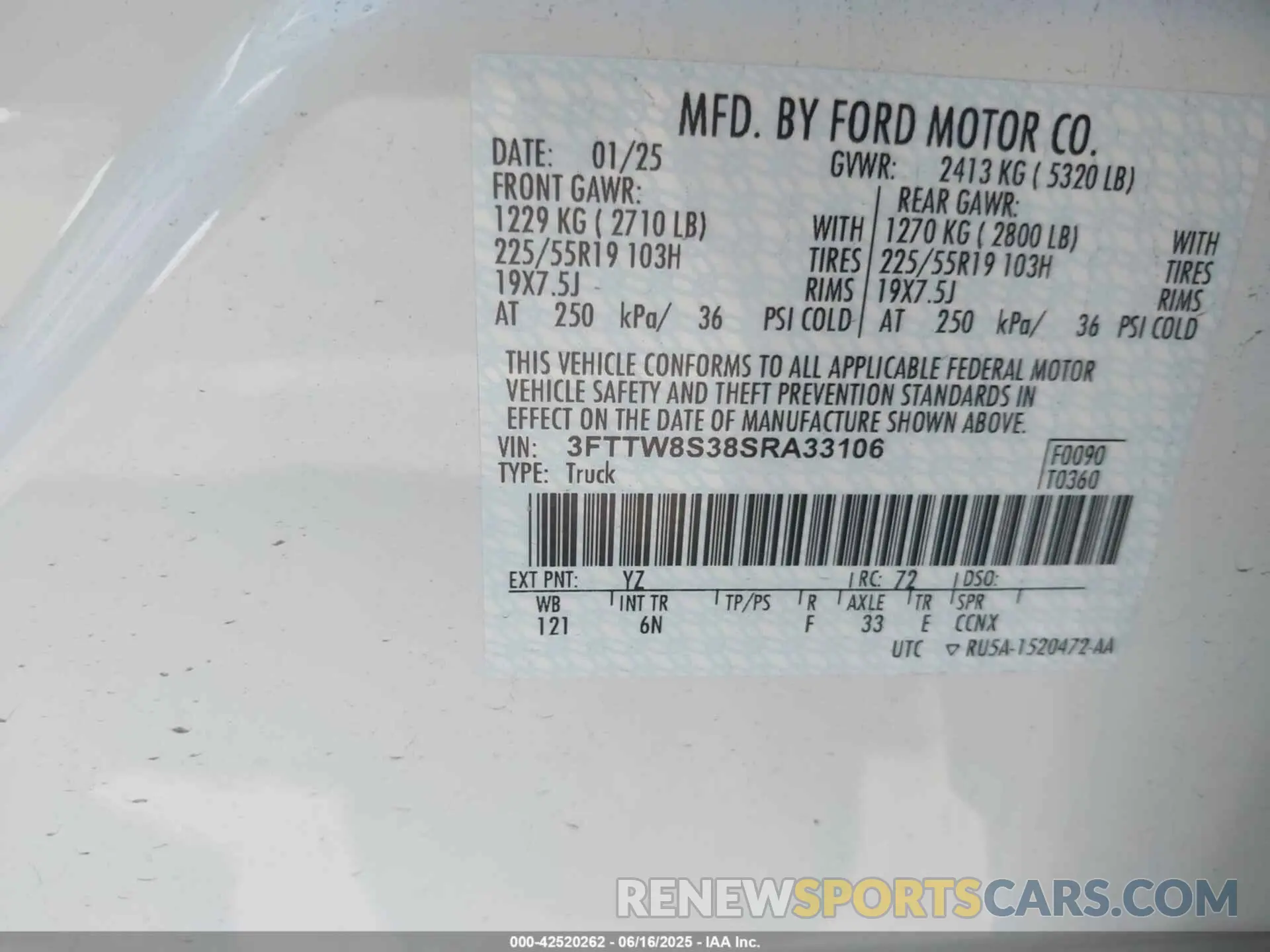9 Photograph of a damaged car 3FTTW8S38SRA33106 FORD MAVERICK 2025