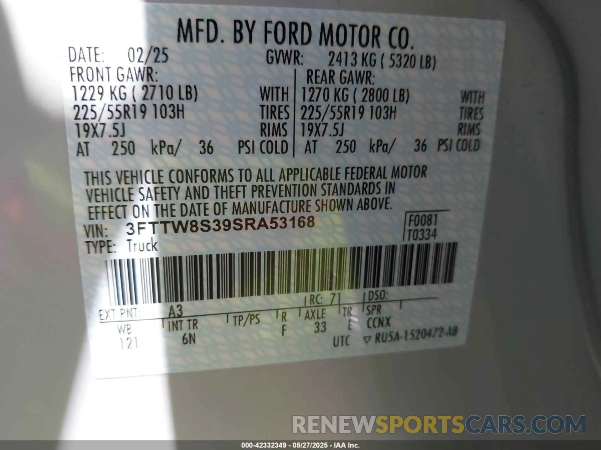 9 Photograph of a damaged car 3FTTW8S39SRA53168 FORD MAVERICK 2025