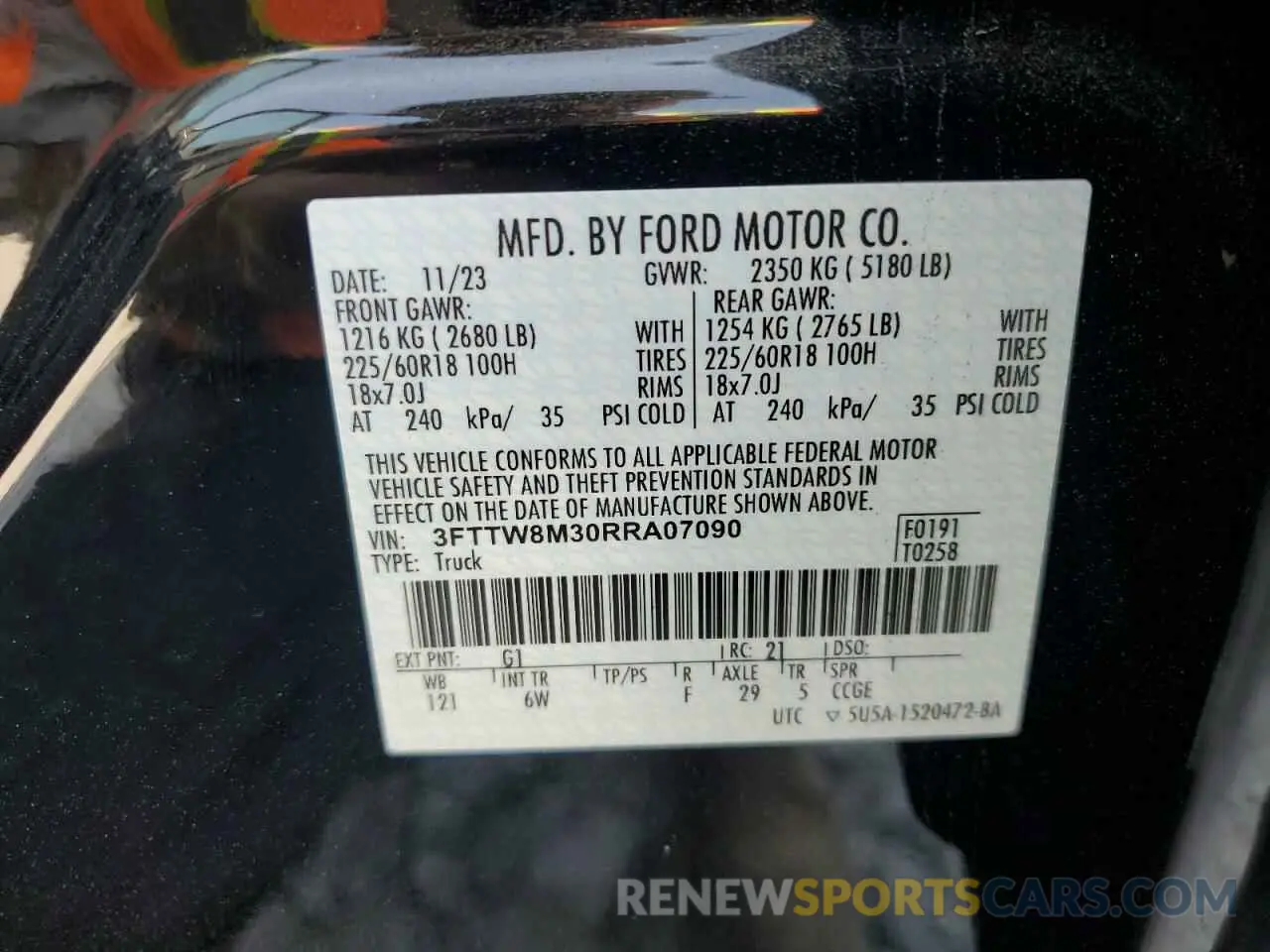 12 Photograph of a damaged car 3FTTW8M30RRA07090 FORD MAVERICK L 2024