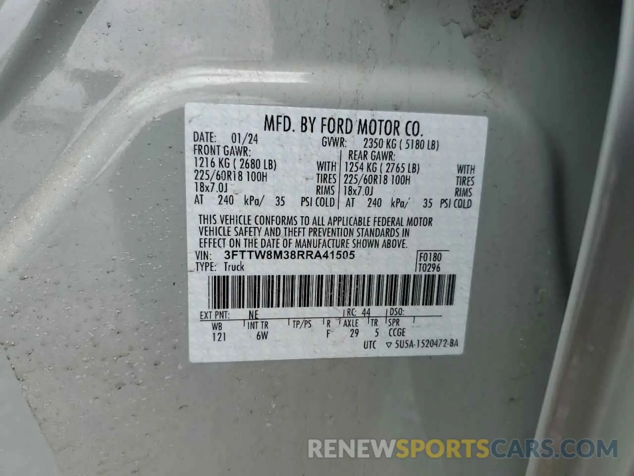 13 Photograph of a damaged car 3FTTW8M38RRA41505 FORD MAVERICK L 2024