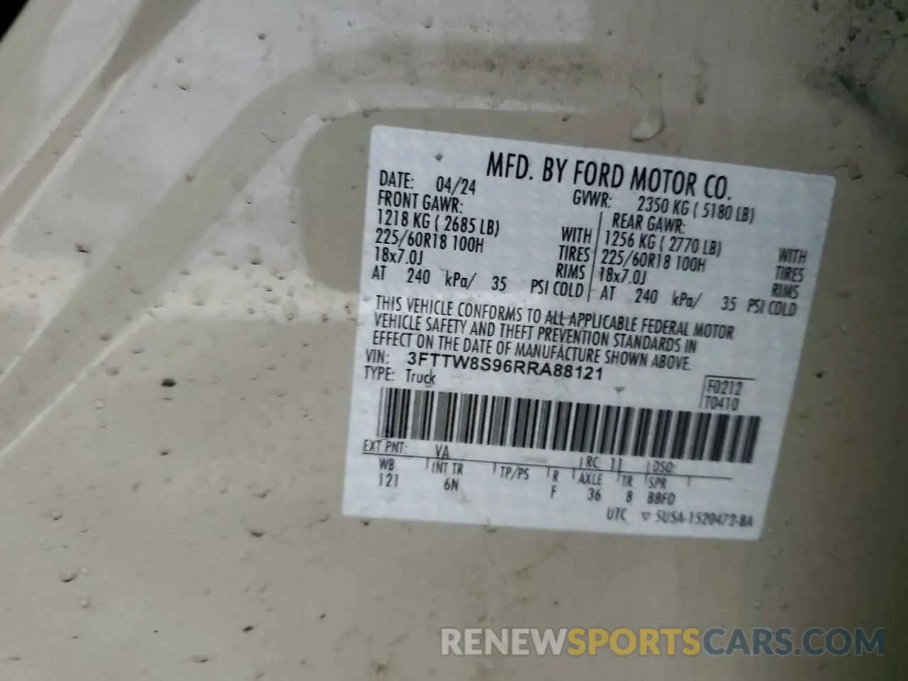 12 Photograph of a damaged car 3FTTW8S96RRA88121 FORD MAVERICK L 2024