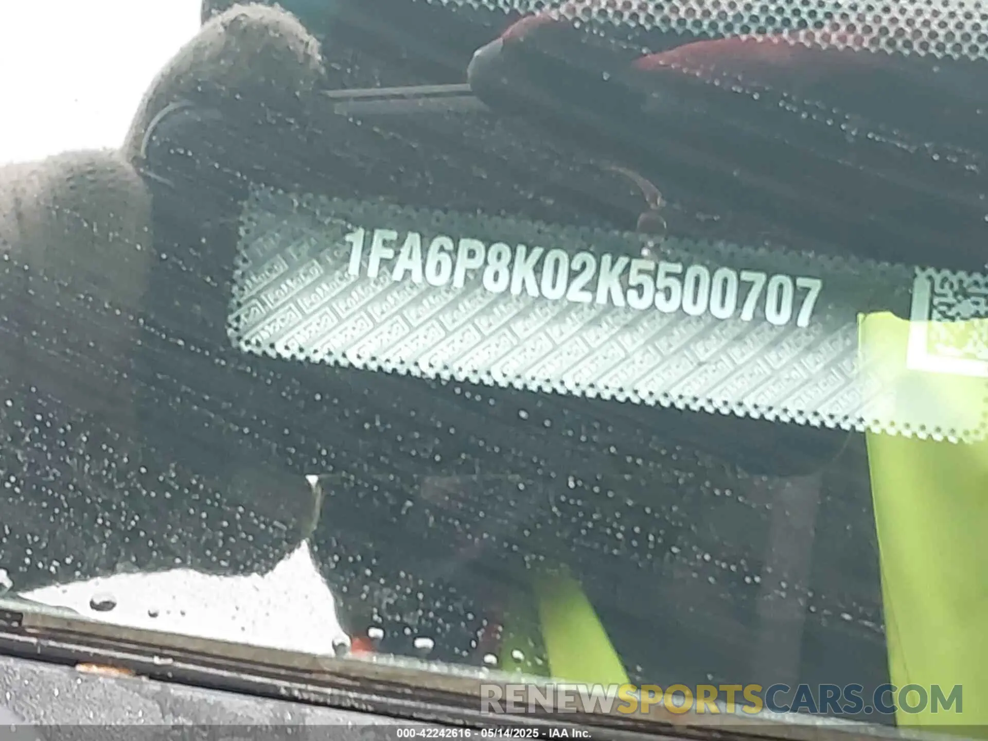 17 Photograph of a damaged car 1FA6P8K02K5500707 FORD MUSTANG 2019