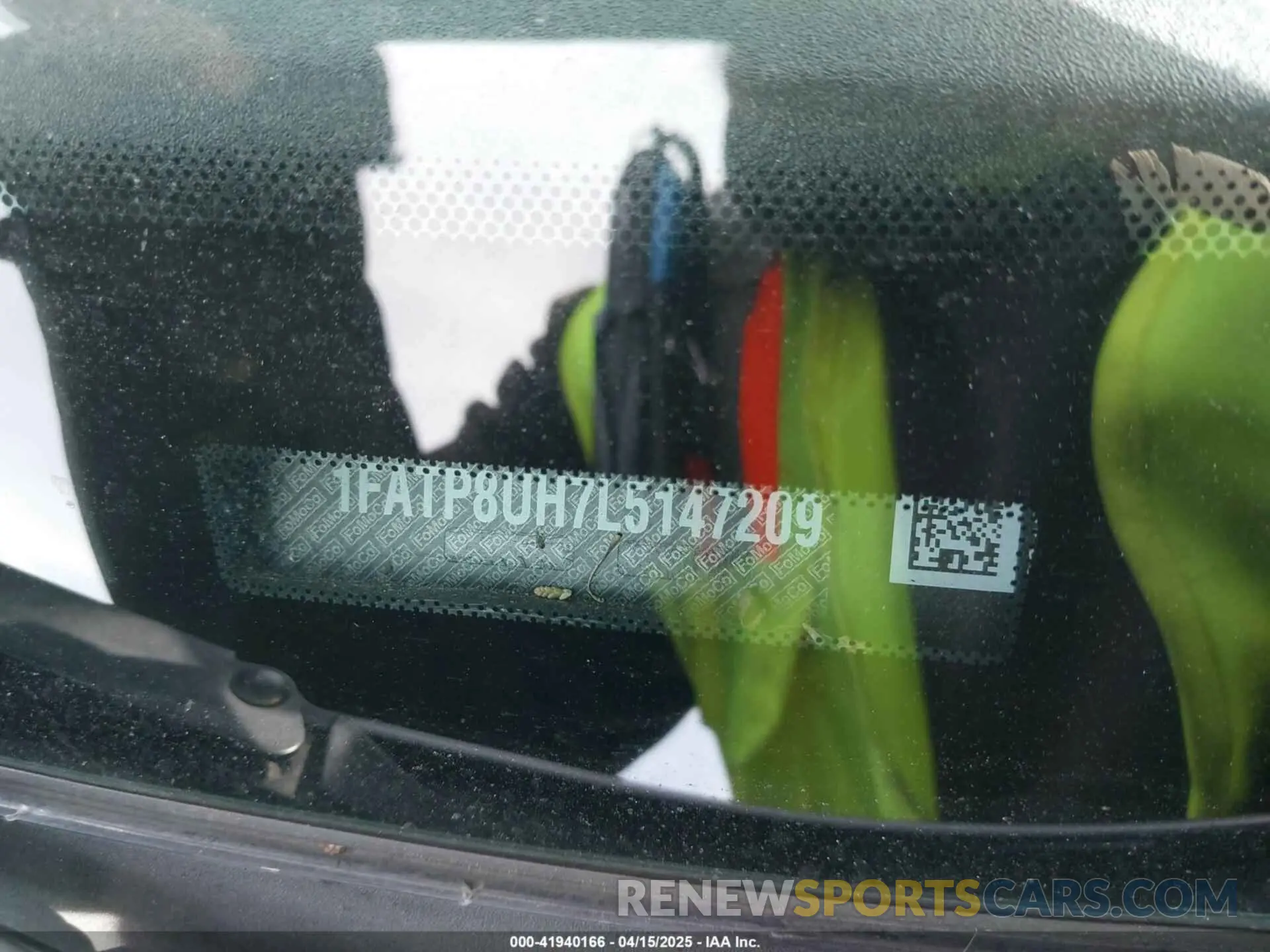 9 Photograph of a damaged car 1FATP8UH7L5147209 FORD MUSTANG 2020