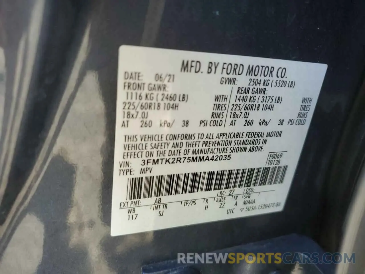 13 Photograph of a damaged car 3FMTK2R75MMA42035 FORD MUSTANG 2021