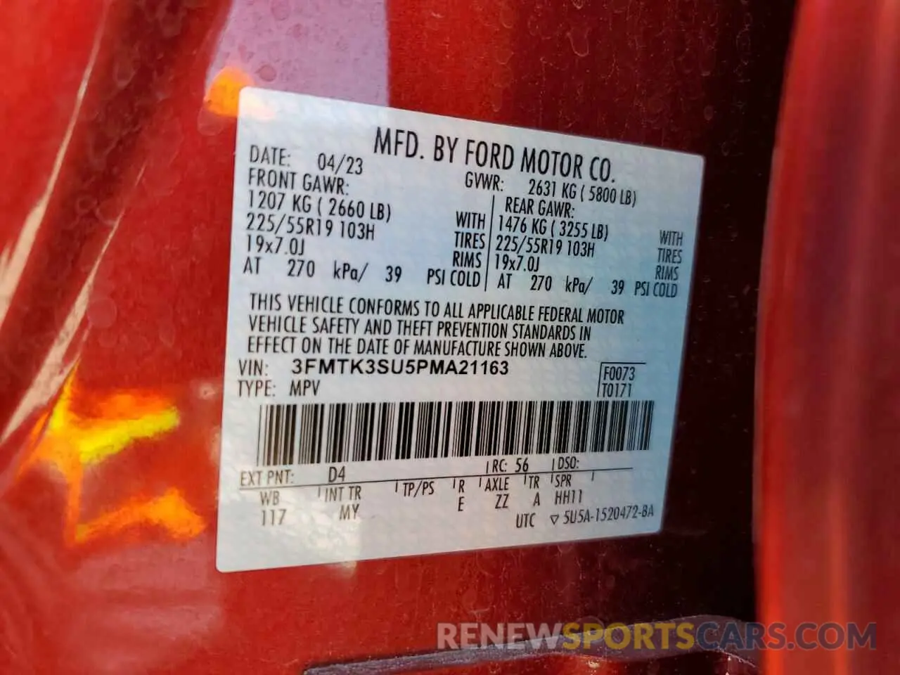 12 Photograph of a damaged car 3FMTK3SU5PMA21163 FORD MUSTANG 2023