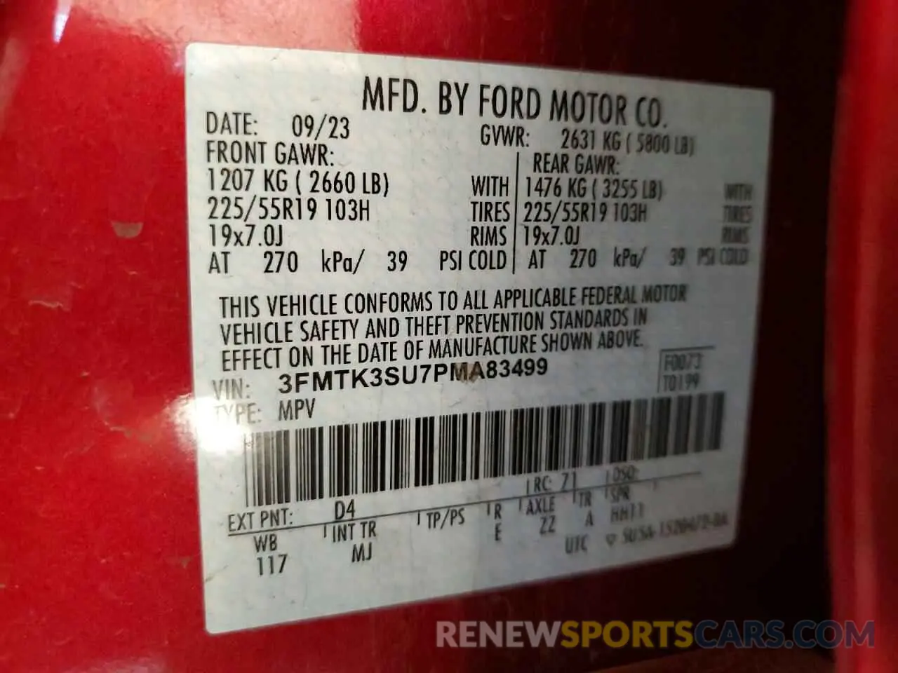 12 Photograph of a damaged car 3FMTK3SU7PMA83499 FORD MUSTANG 2023