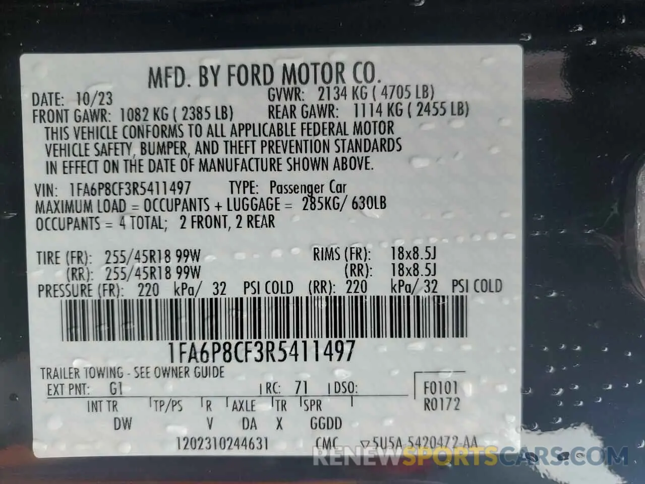 12 Photograph of a damaged car 1FA6P8CF3R5411497 FORD MUSTANG 2024