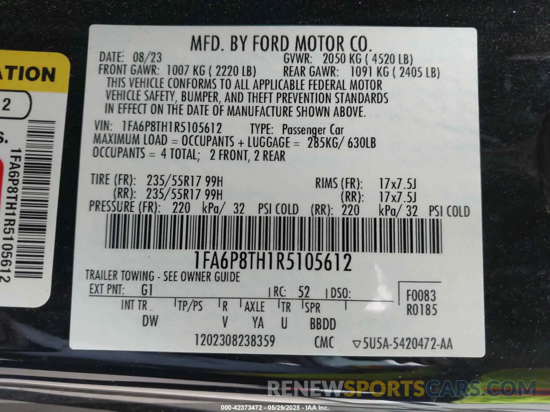 9 Photograph of a damaged car 1FA6P8TH1R5105612 FORD MUSTANG 2024