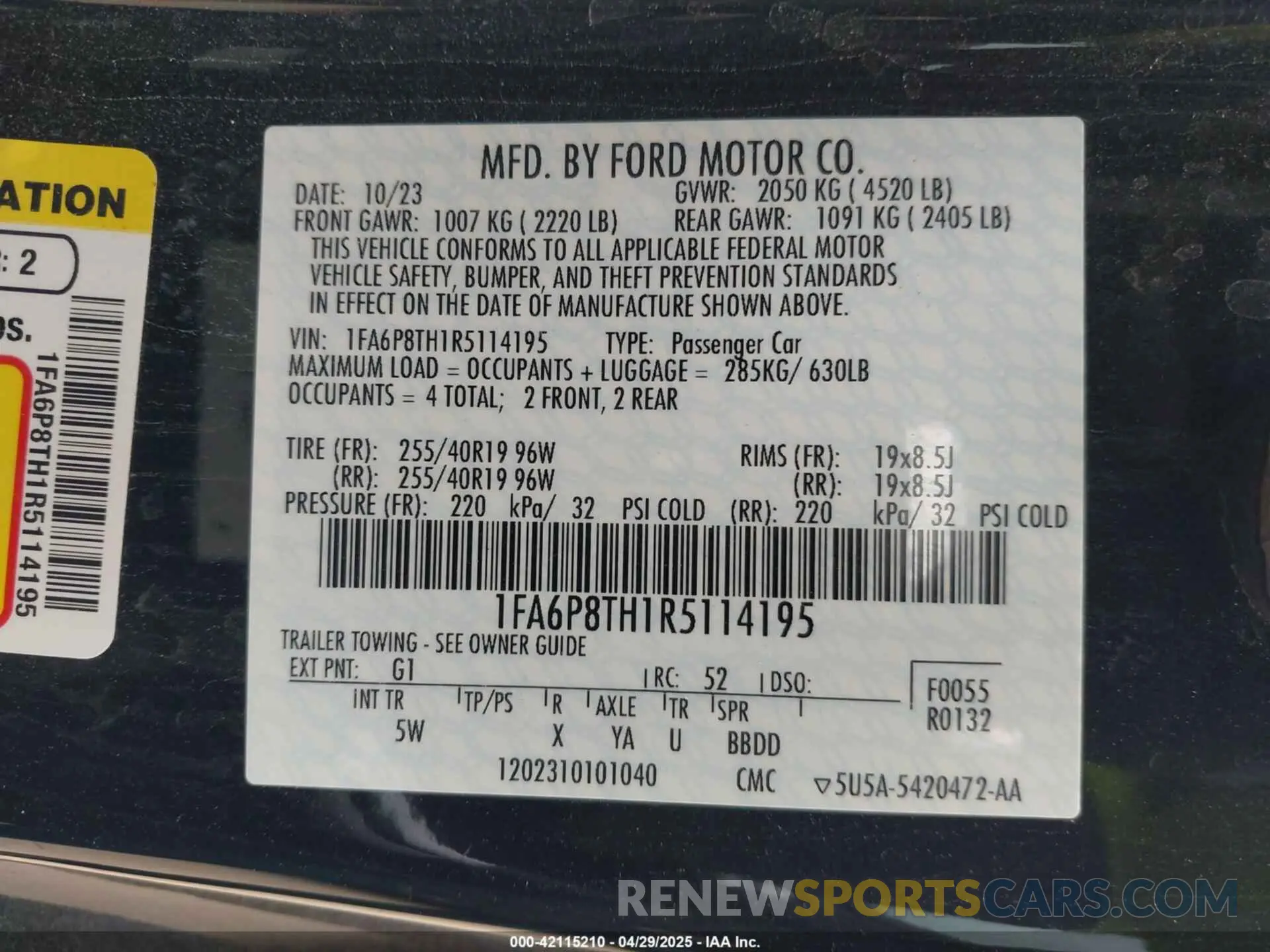 9 Photograph of a damaged car 1FA6P8TH1R5114195 FORD MUSTANG 2024