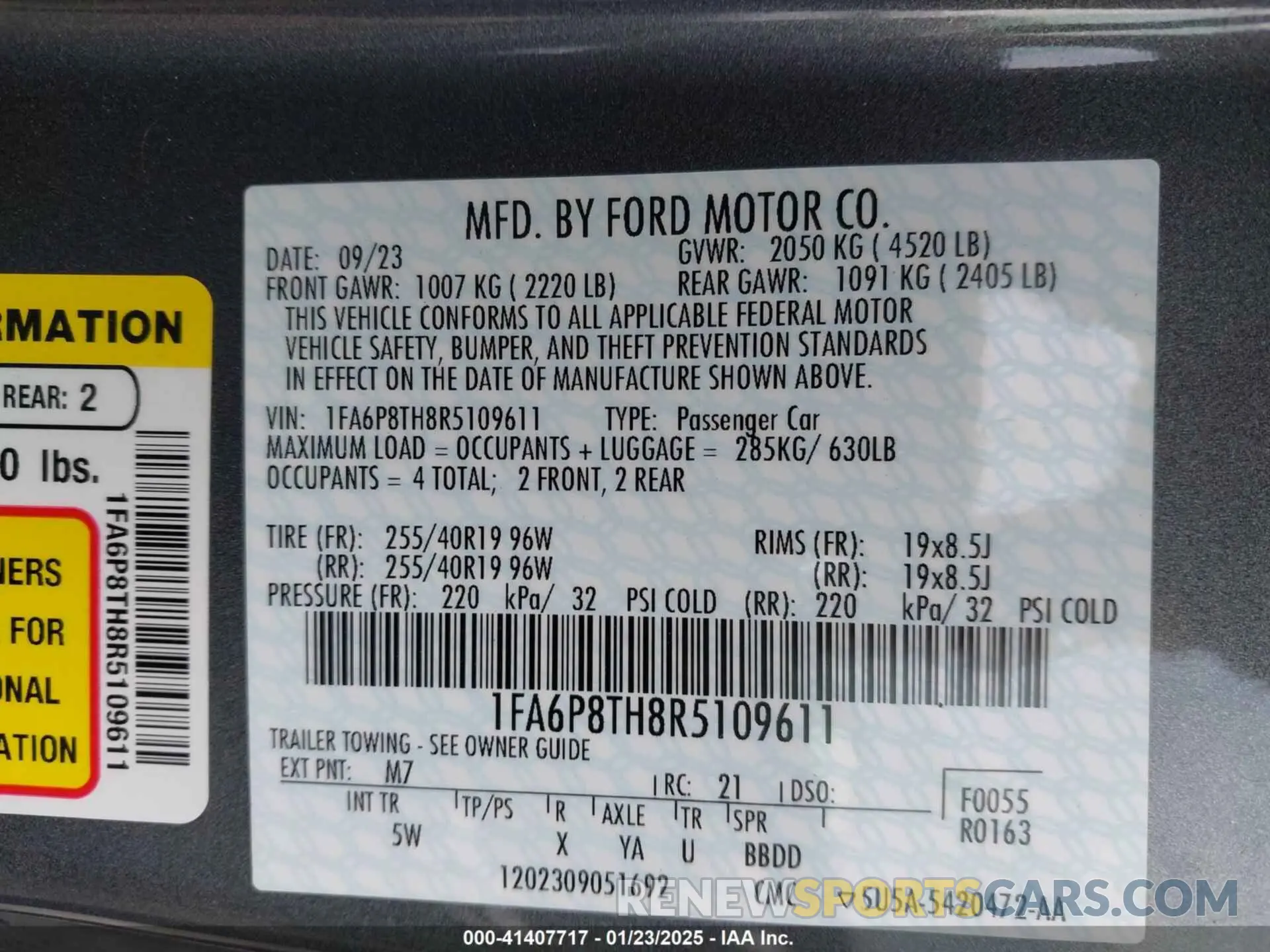 9 Photograph of a damaged car 1FA6P8TH8R5109611 FORD MUSTANG 2024