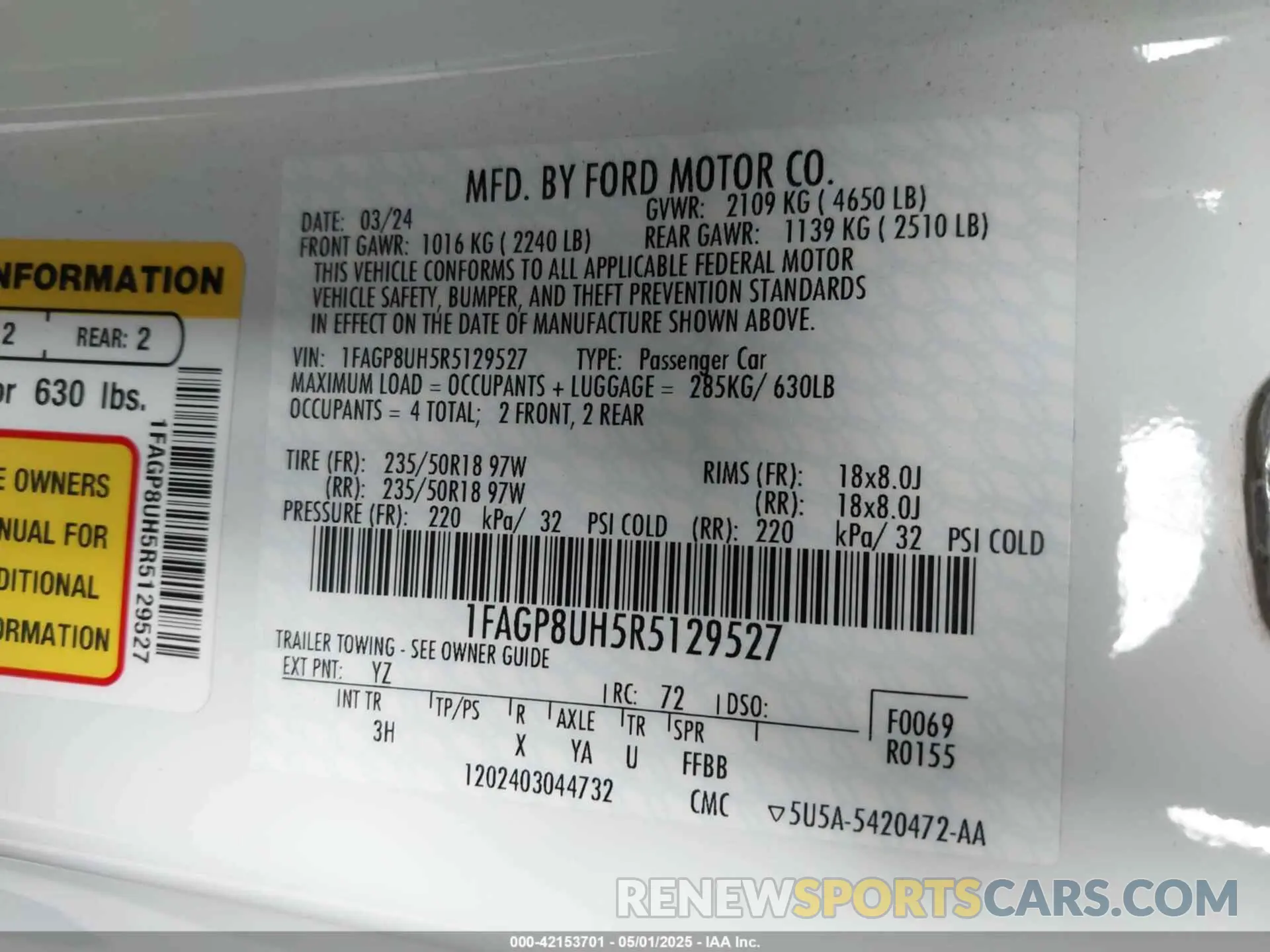9 Photograph of a damaged car 1FAGP8UH5R5129527 FORD MUSTANG 2024