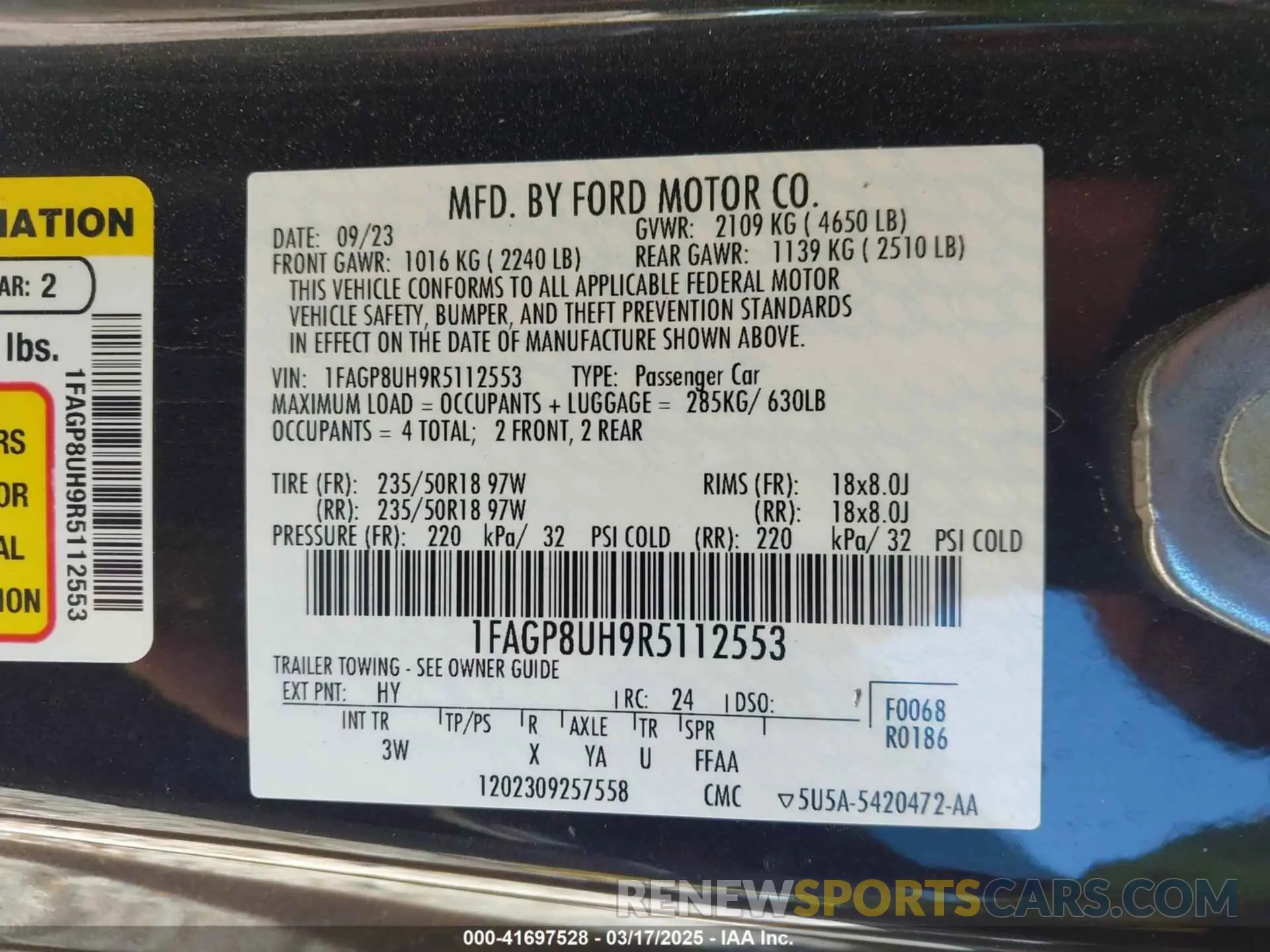 9 Photograph of a damaged car 1FAGP8UH9R5112553 FORD MUSTANG 2024