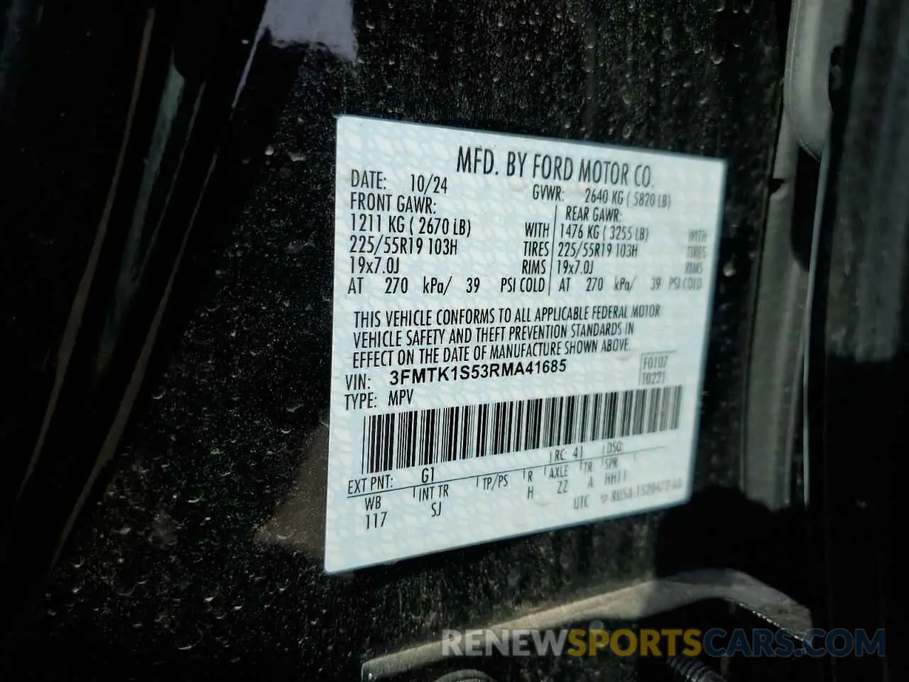 12 Photograph of a damaged car 3FMTK1S53RMA41685 FORD MUSTANG 2024