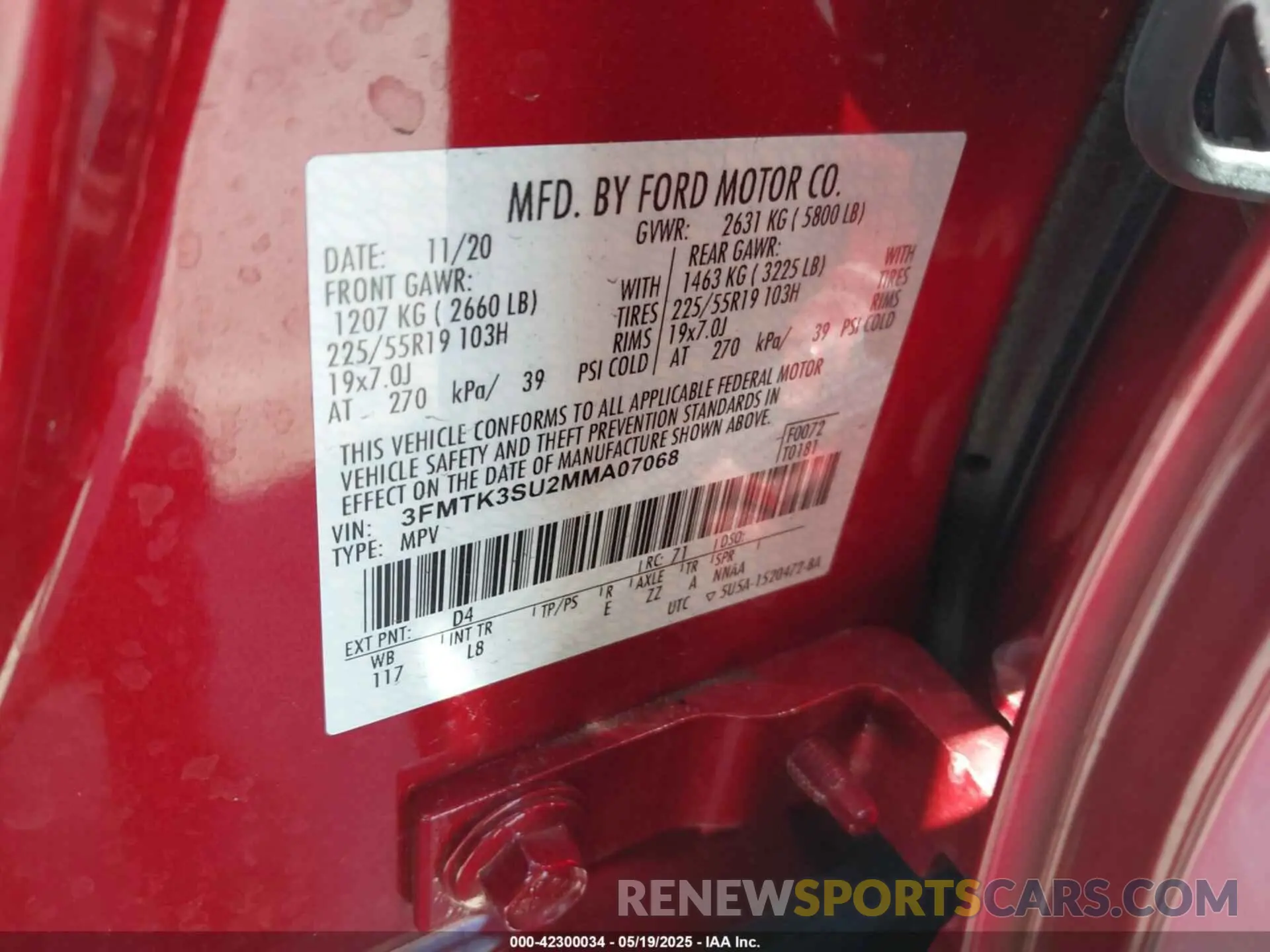 9 Photograph of a damaged car 3FMTK3SU2MMA07068 FORD MUSTANG MACH-E 2021