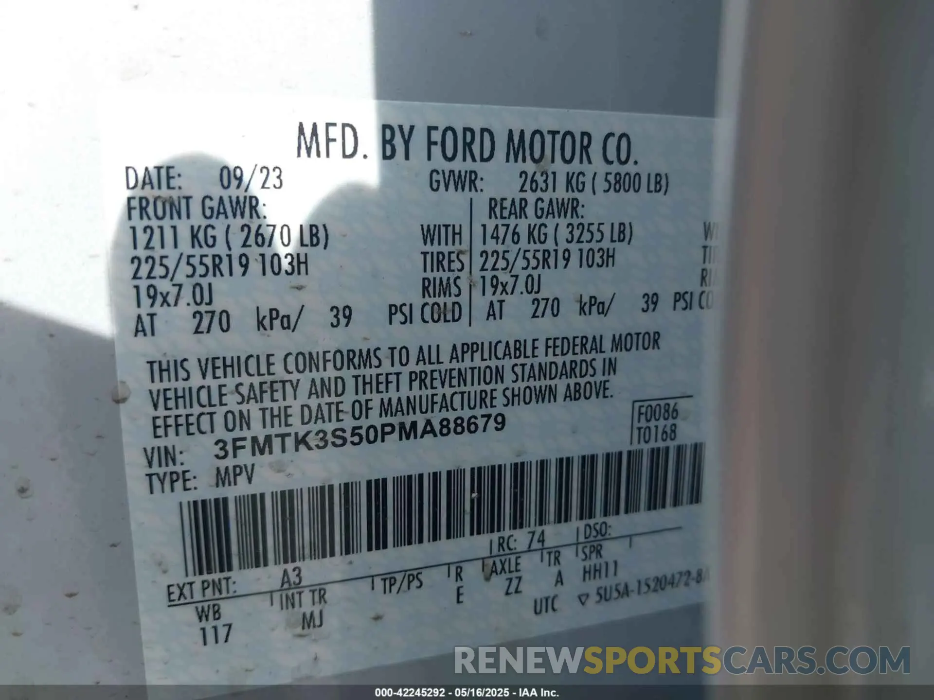 9 Photograph of a damaged car 3FMTK3S50PMA88679 FORD MUSTANG MACH-E 2023