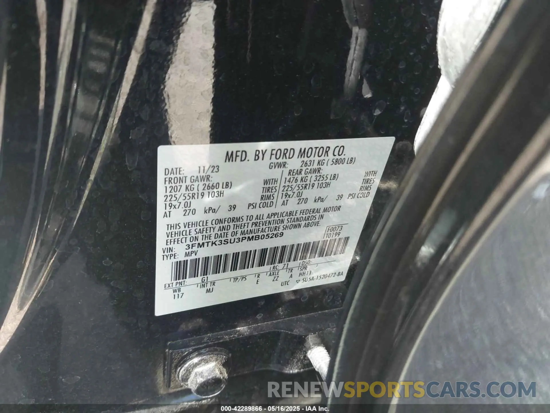 9 Photograph of a damaged car 3FMTK3SU3PMB05269 FORD MUSTANG MACH-E 2023