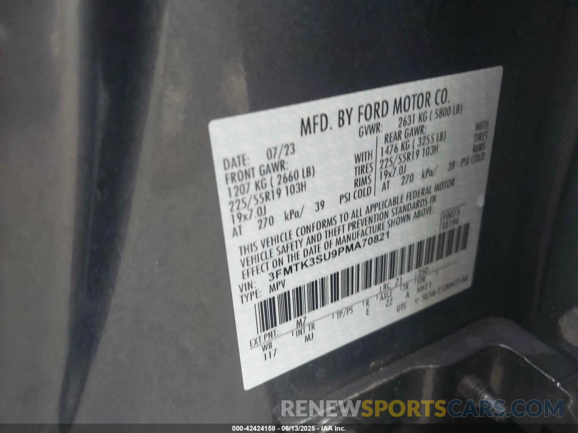 9 Photograph of a damaged car 3FMTK3SU9PMA70821 FORD MUSTANG MACH-E 2023