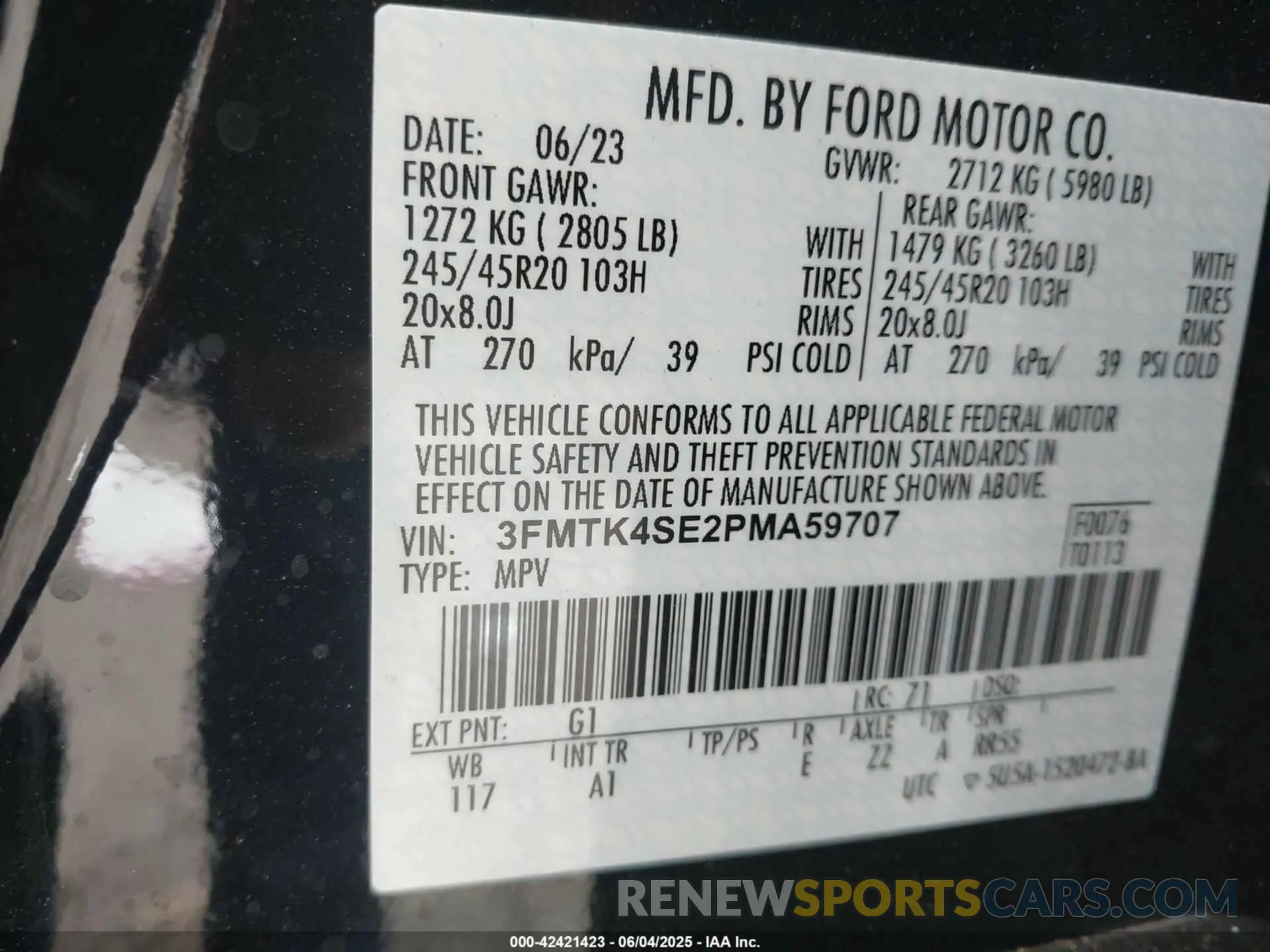 9 Photograph of a damaged car 3FMTK4SE2PMA59707 FORD MUSTANG MACH-E 2023