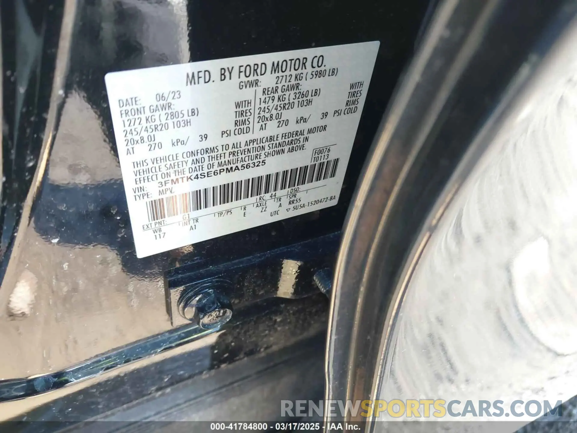 9 Photograph of a damaged car 3FMTK4SE6PMA56325 FORD MUSTANG MACH-E 2023