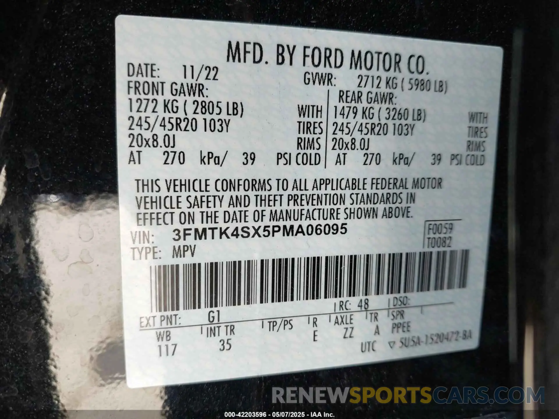 9 Photograph of a damaged car 3FMTK4SX5PMA06095 FORD MUSTANG MACH-E 2023