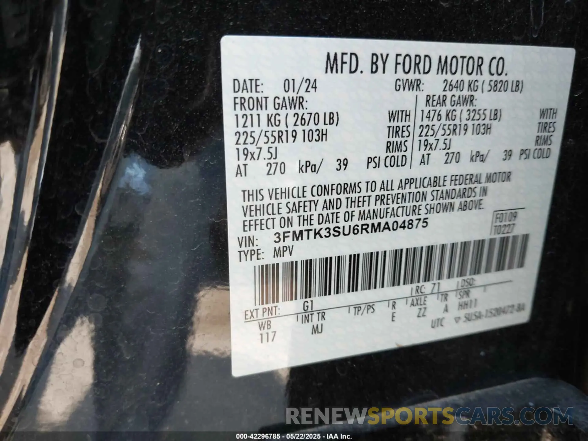 9 Photograph of a damaged car 3FMTK3SU6RMA04875 FORD MUSTANG MACH-E 2024