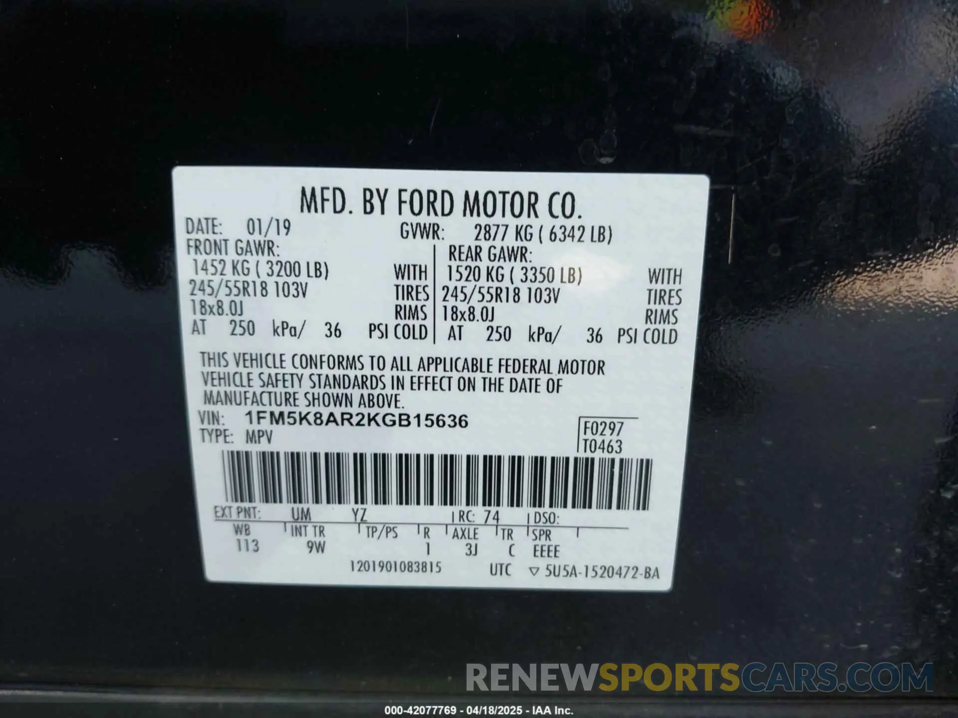 9 Photograph of a damaged car 1FM5K8AR2KGB15636 FORD POLICE INTERCEPTOR 2019