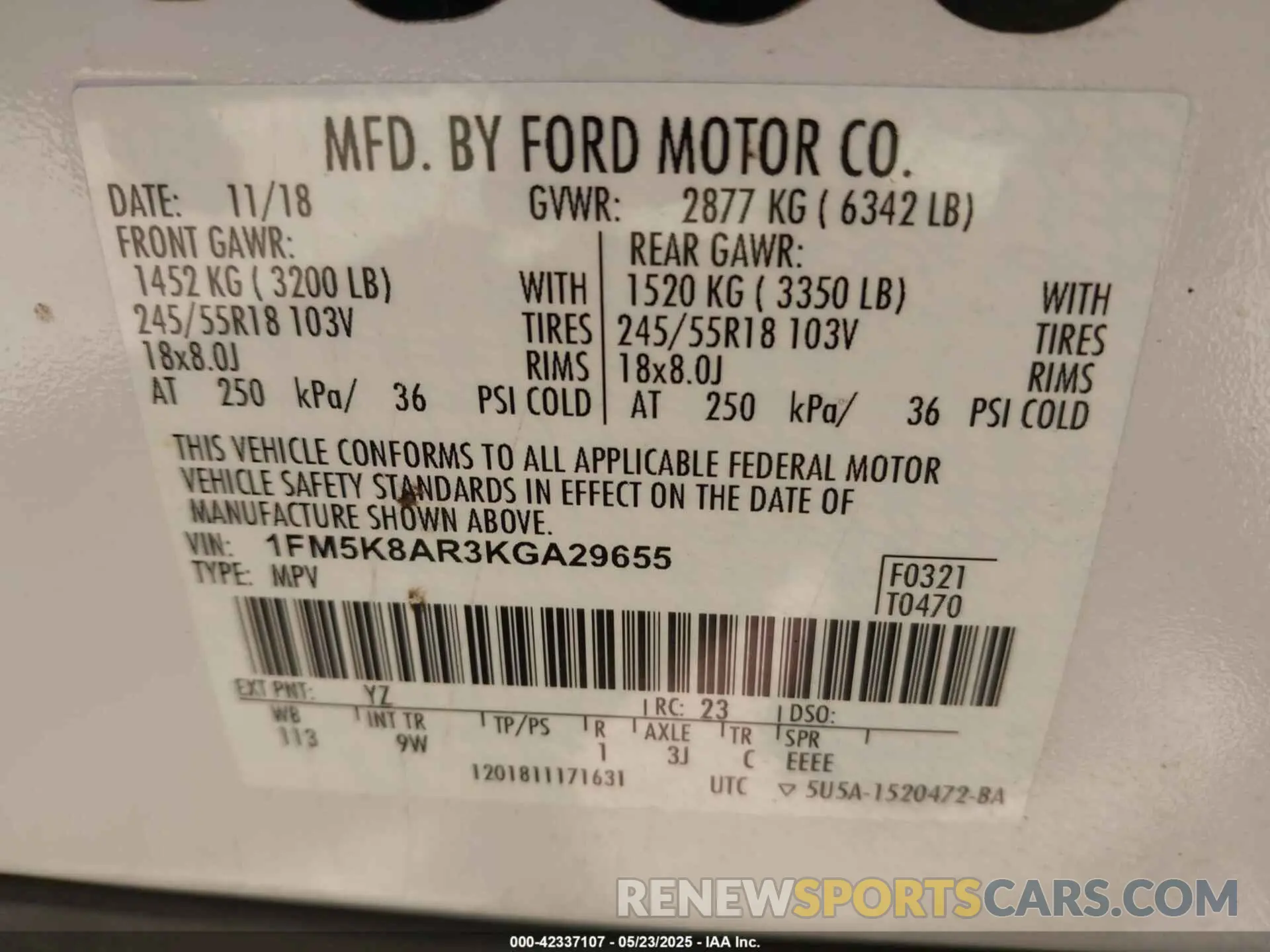 9 Photograph of a damaged car 1FM5K8AR3KGA29655 FORD POLICE INTERCEPTOR 2019