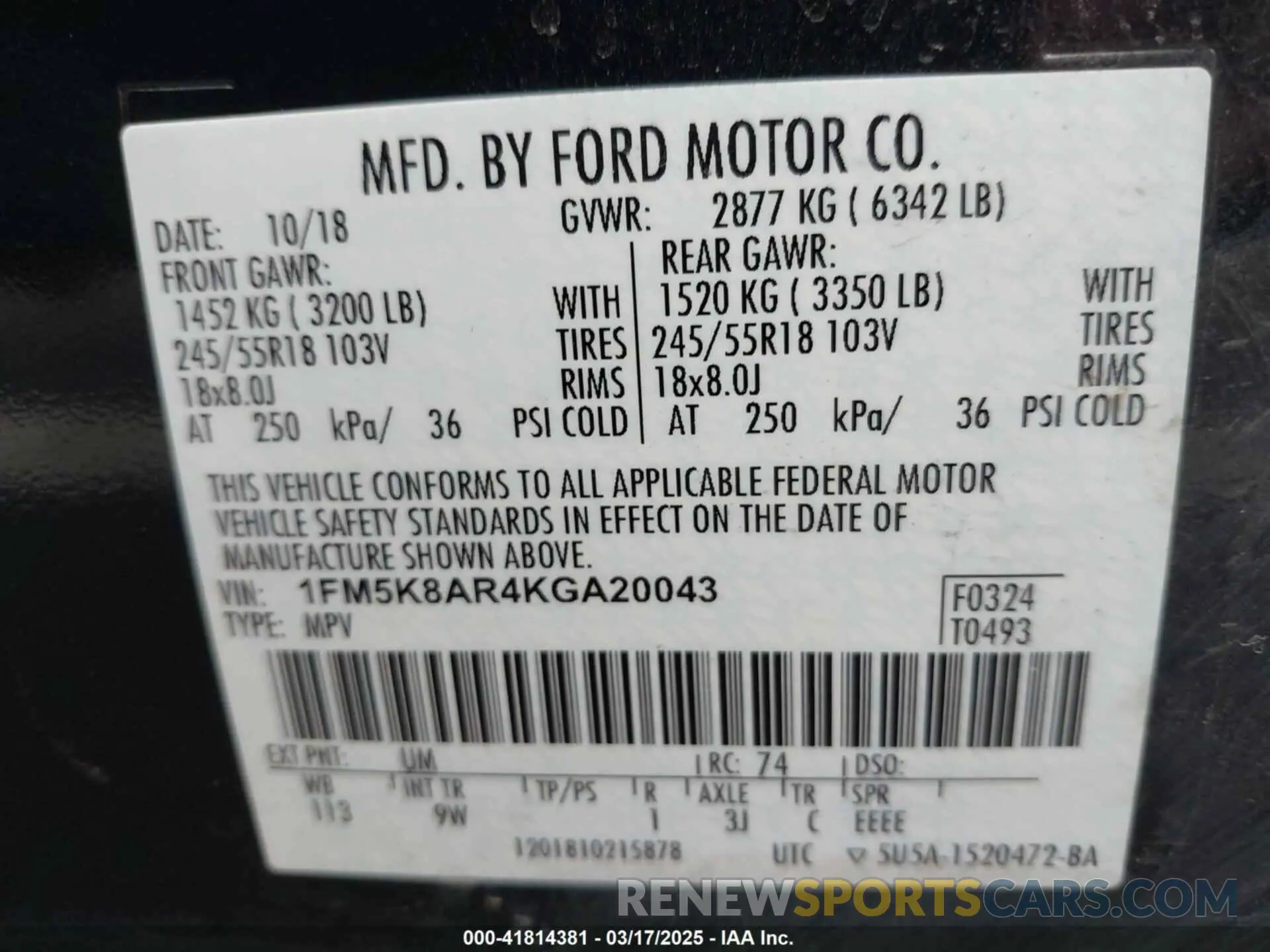 9 Photograph of a damaged car 1FM5K8AR4KGA20043 FORD POLICE INTERCEPTOR 2019