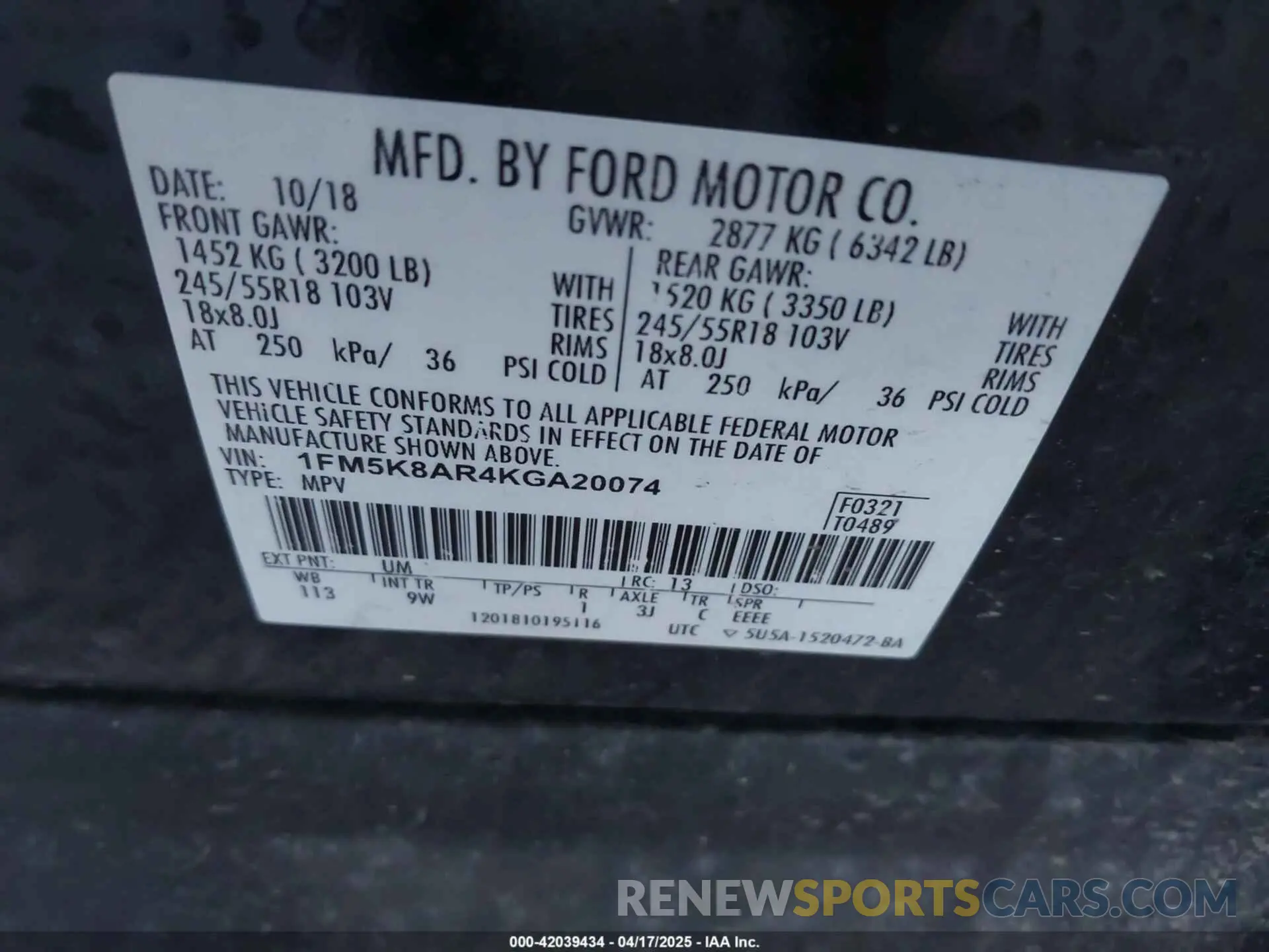 9 Photograph of a damaged car 1FM5K8AR4KGA20074 FORD POLICE INTERCEPTOR 2019