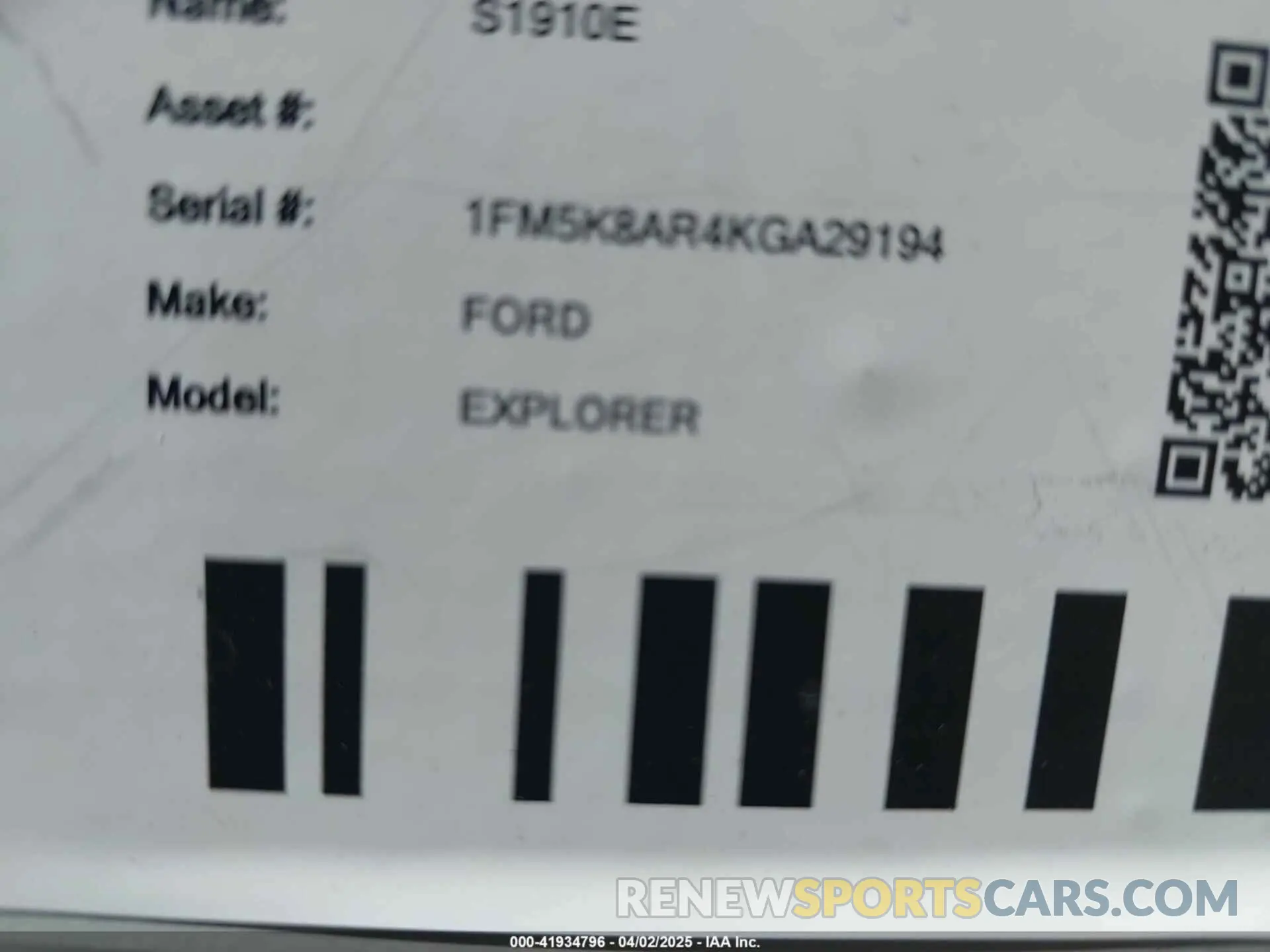 9 Photograph of a damaged car 1FM5K8AR4KGA29194 FORD POLICE INTERCEPTOR 2019