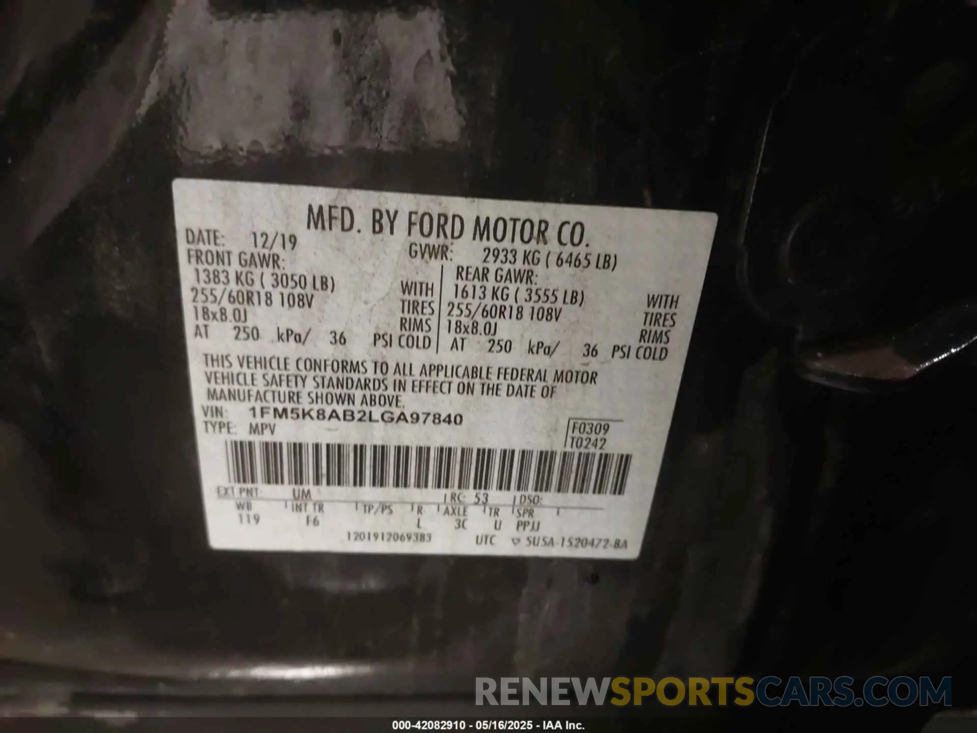 9 Photograph of a damaged car 1FM5K8AB2LGA97840 FORD POLICE INTERCEPTOR 2020