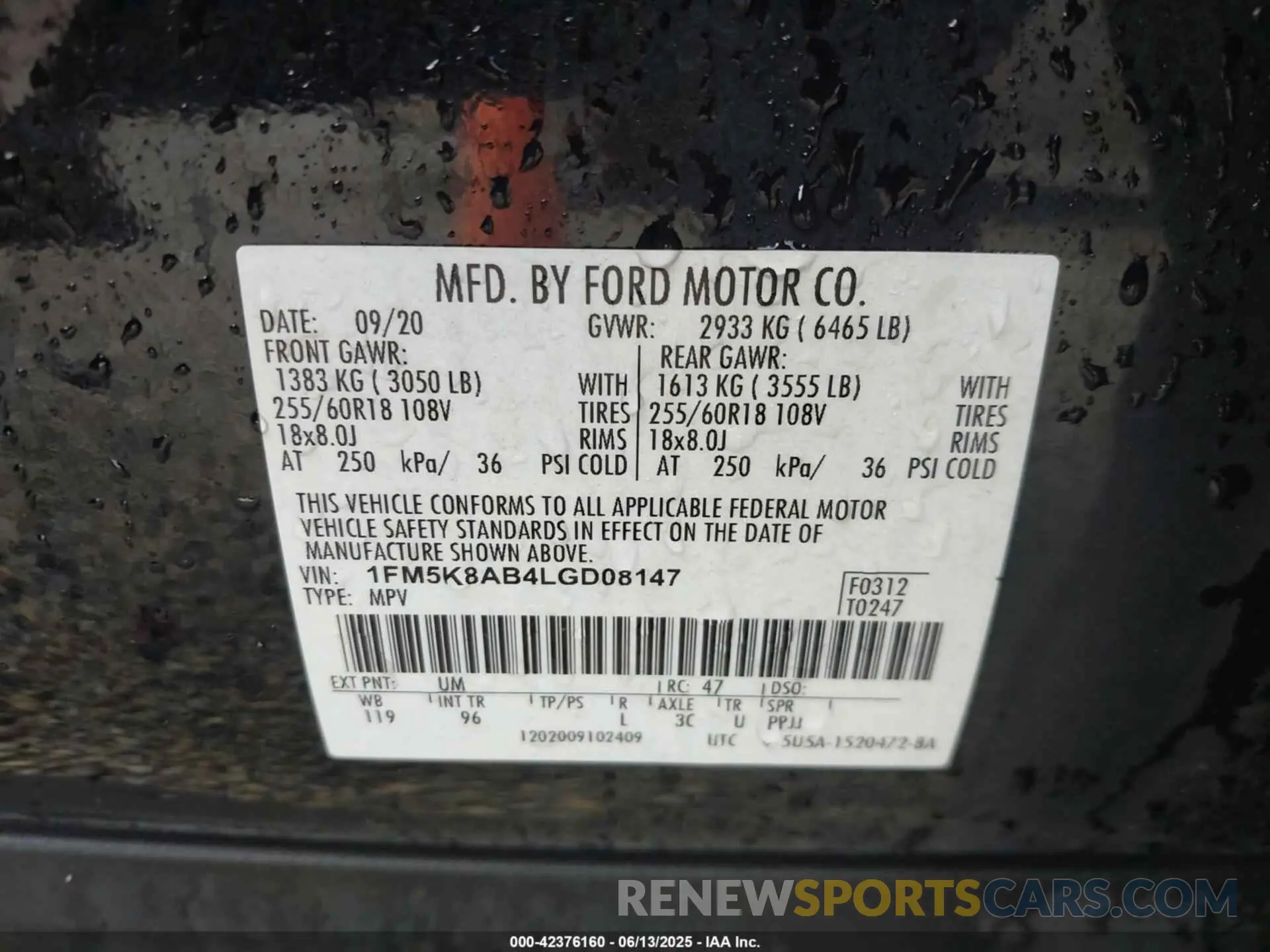 9 Photograph of a damaged car 1FM5K8AB4LGD08147 FORD POLICE INTERCEPTOR 2020