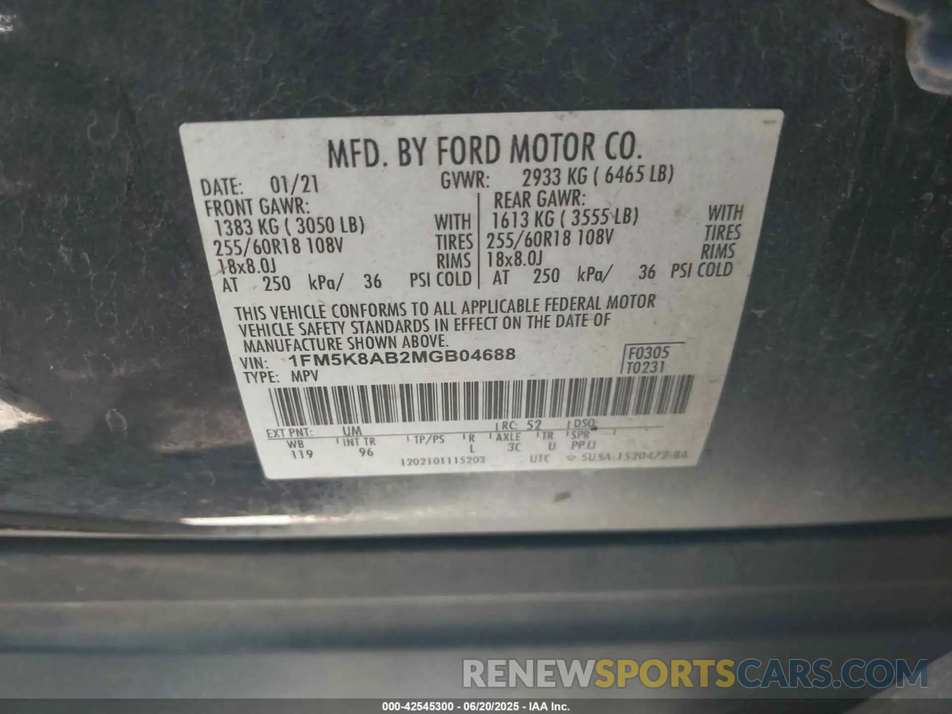 9 Photograph of a damaged car 1FM5K8AB2MGB04688 FORD POLICE INTERCEPTOR 2021