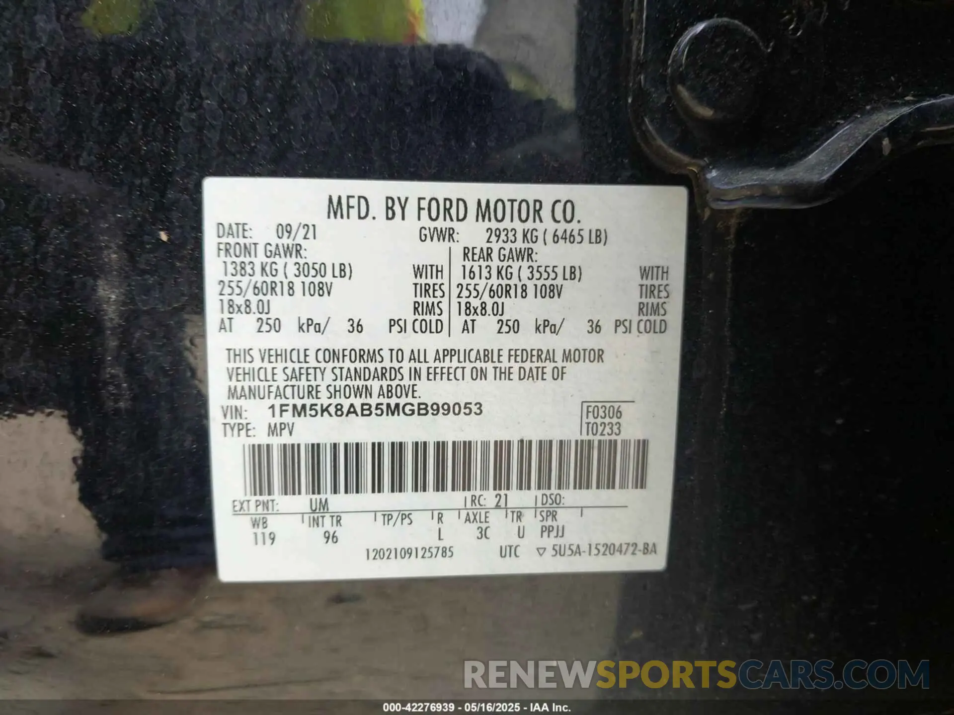 9 Photograph of a damaged car 1FM5K8AB5MGB99053 FORD POLICE INTERCEPTOR 2021