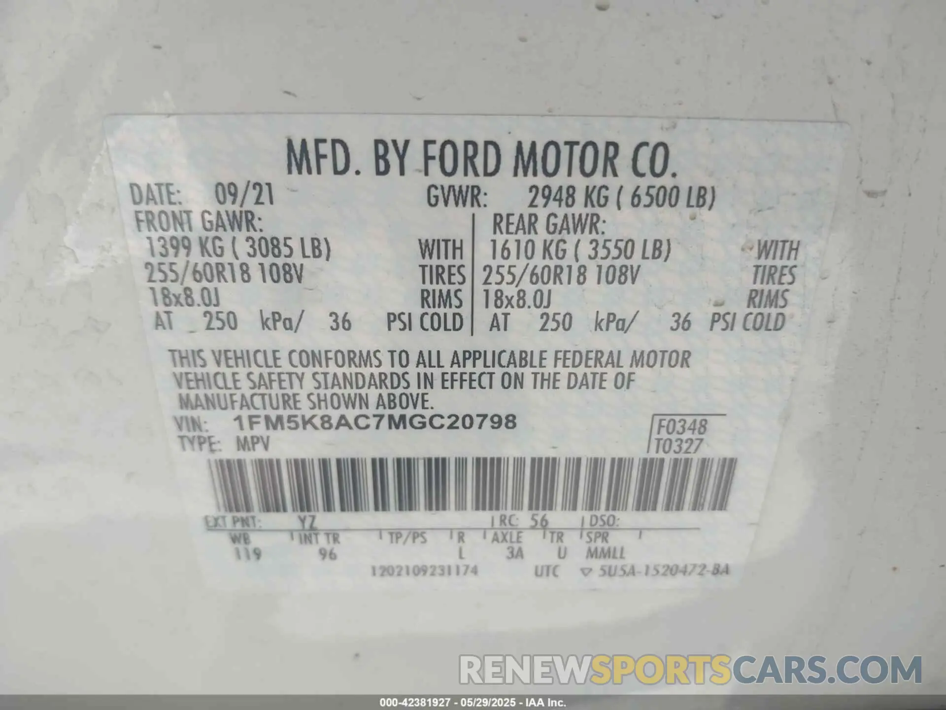 9 Photograph of a damaged car 1FM5K8AC7MGC20798 FORD POLICE INTERCEPTOR 2021