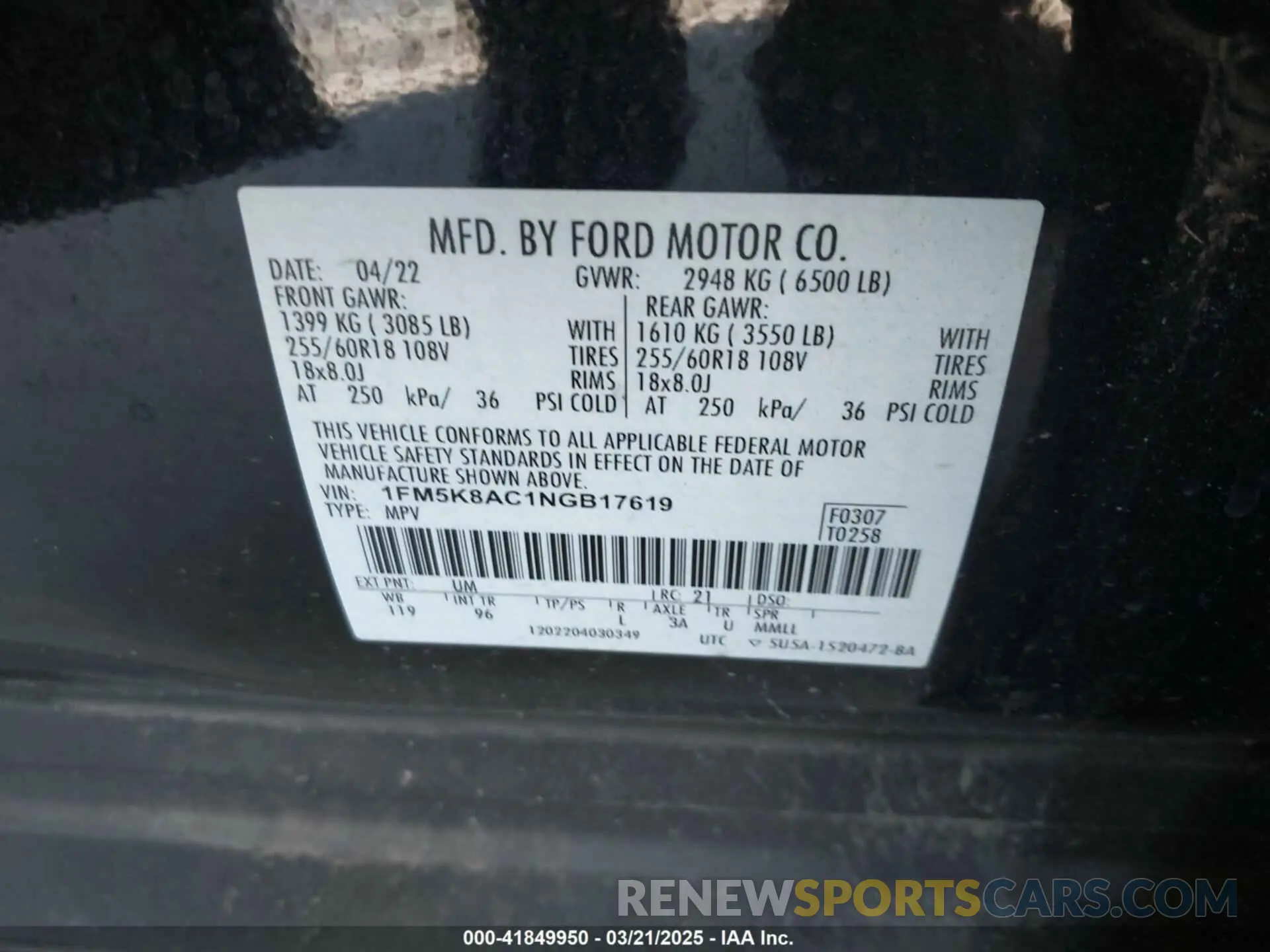 9 Photograph of a damaged car 1FM5K8AC1NGB17619 FORD POLICE INTERCEPTOR 2022