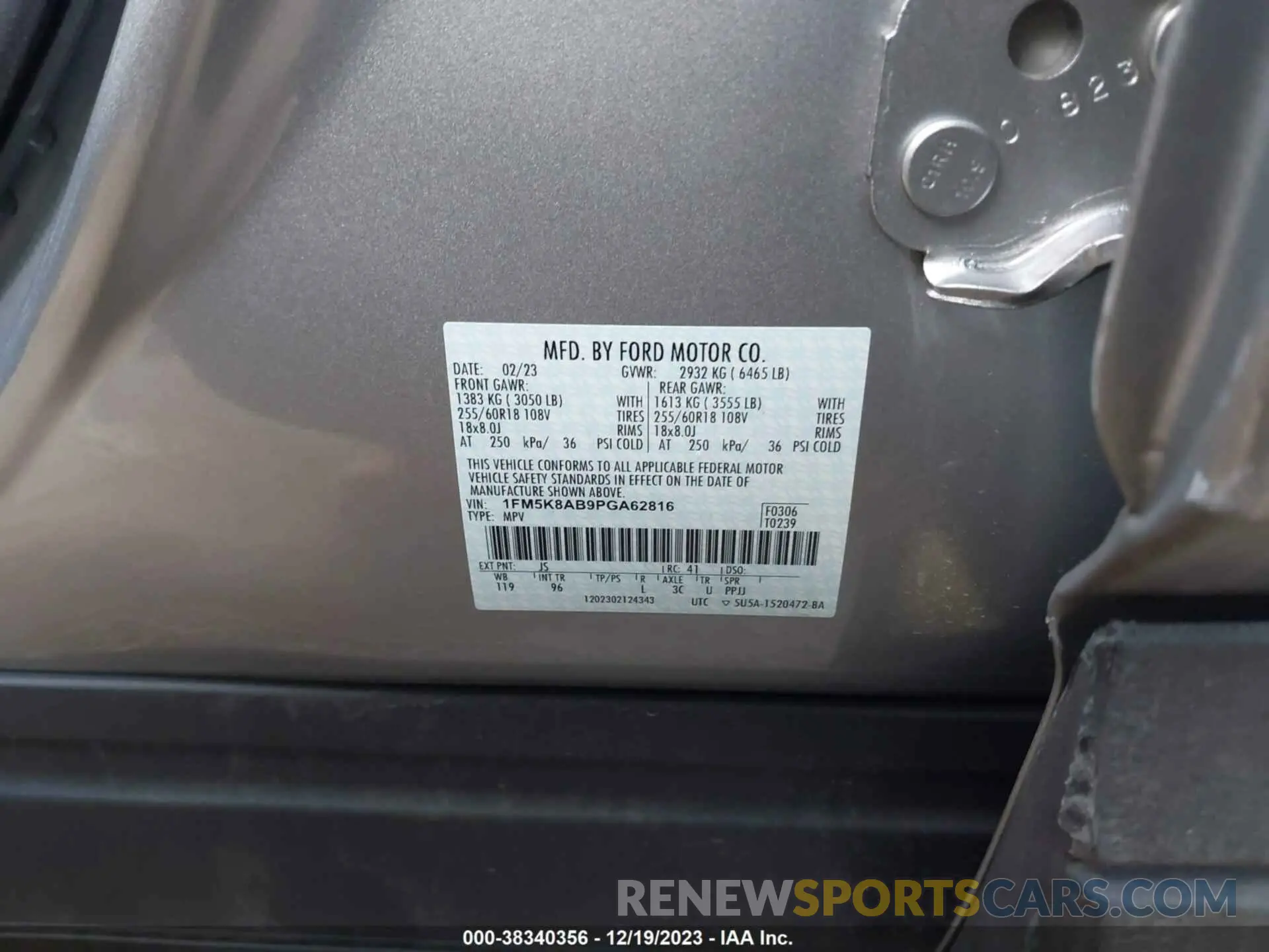 9 Photograph of a damaged car 1FM5K8AB9PGA62816 FORD POLICE INTERCEPTOR UTILITY 2023