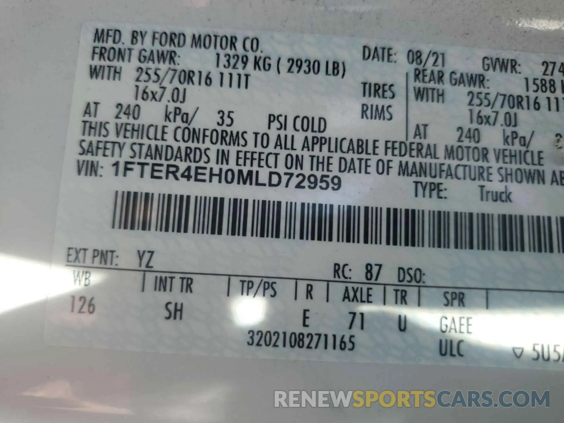 31 Photograph of a damaged car 1FTER4EH0MLD72959 FORD RANGER 2021